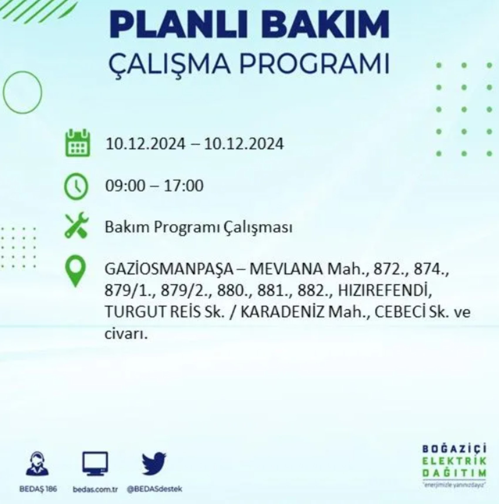 BEDAŞ açıkladı... İstanbul'da elektrik kesintisi: 10 Aralık'ta hangi mahalleler etkilenecek?