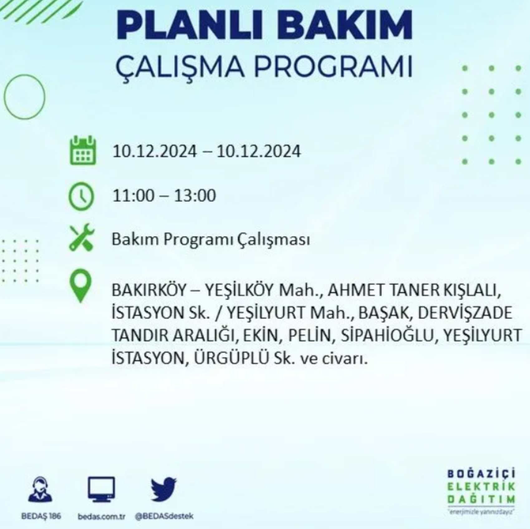 BEDAŞ açıkladı... İstanbul'da elektrik kesintisi: 10 Aralık'ta hangi mahalleler etkilenecek?