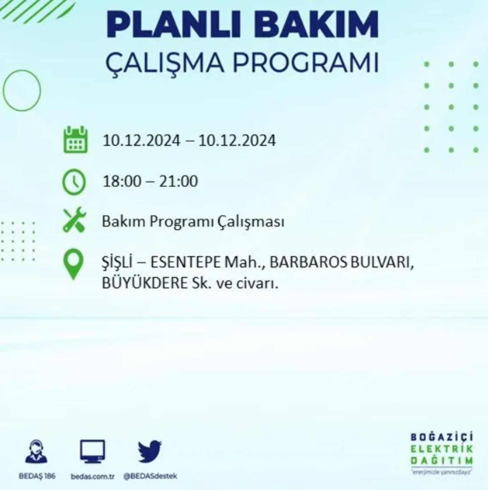 BEDAŞ açıkladı... İstanbul'da elektrik kesintisi: 10 Aralık'ta hangi mahalleler etkilenecek?