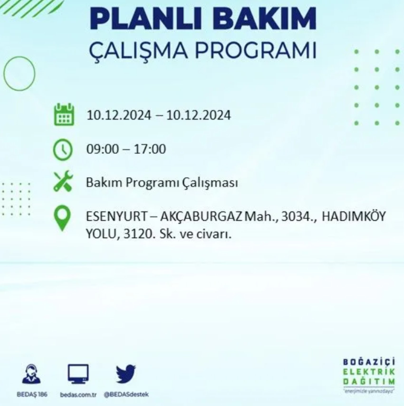 BEDAŞ açıkladı... İstanbul'da elektrik kesintisi: 10 Aralık'ta hangi mahalleler etkilenecek?