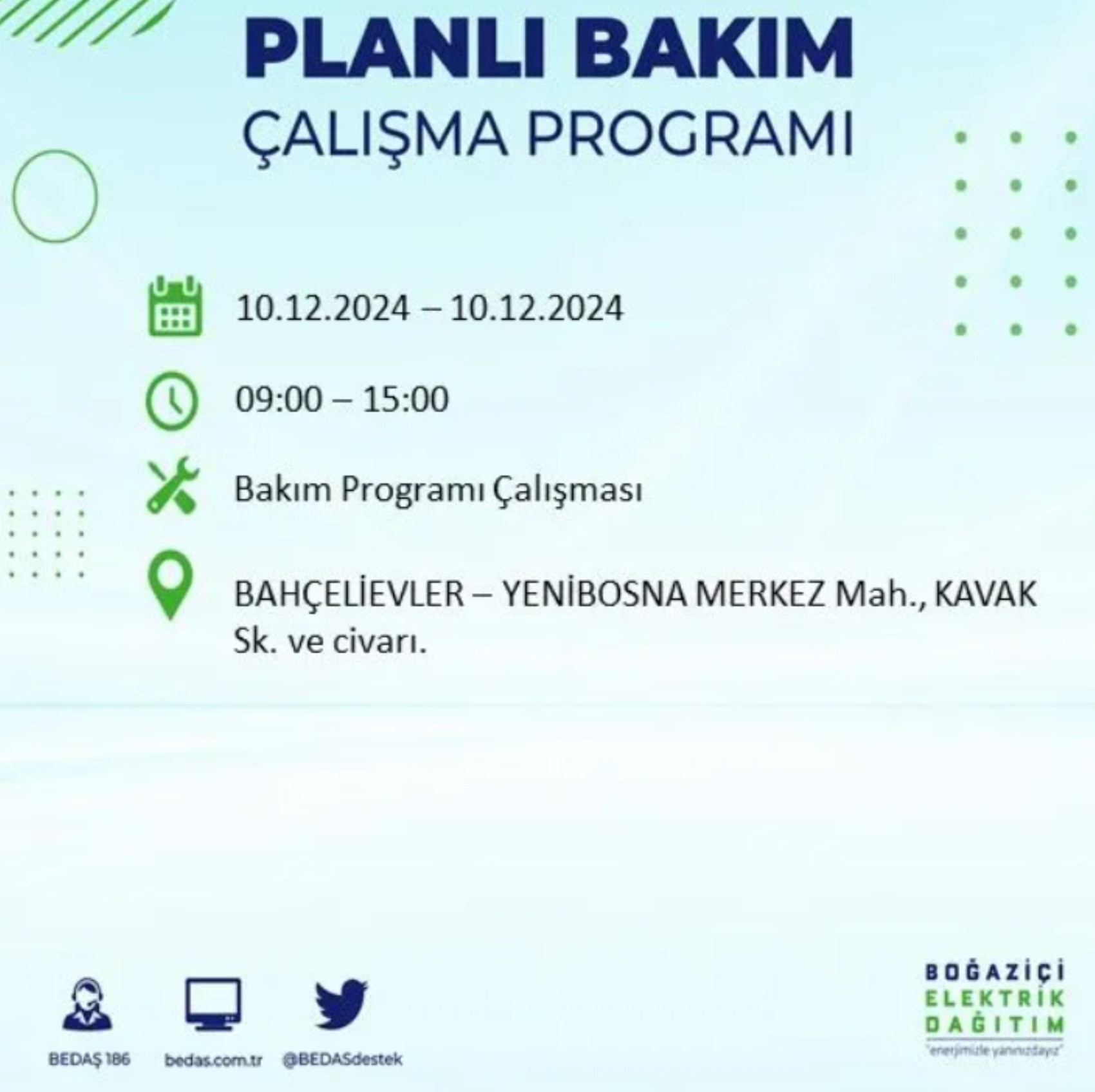 BEDAŞ açıkladı... İstanbul'da elektrik kesintisi: 10 Aralık'ta hangi mahalleler etkilenecek?