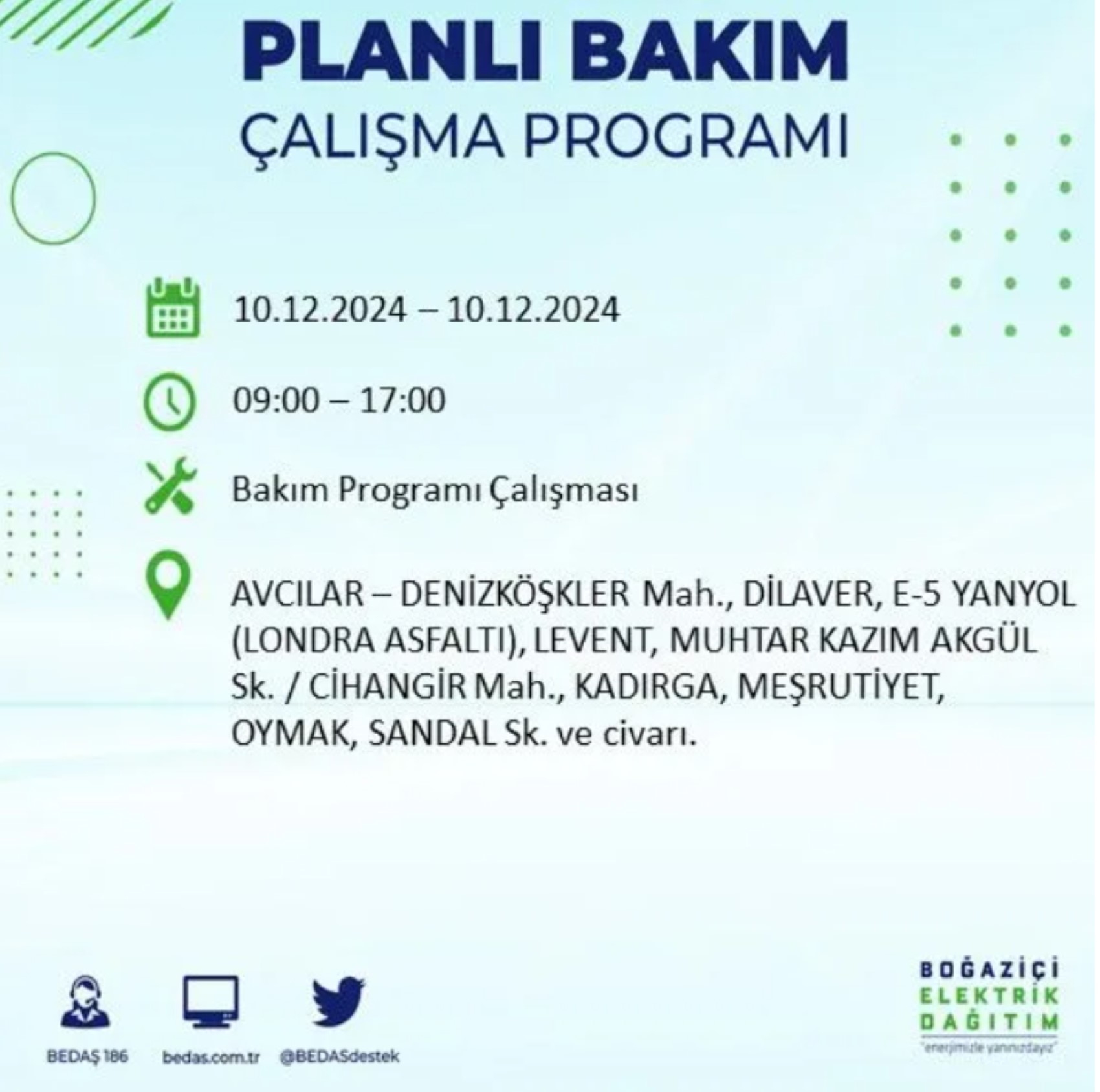 BEDAŞ açıkladı... İstanbul'da elektrik kesintisi: 10 Aralık'ta hangi mahalleler etkilenecek?