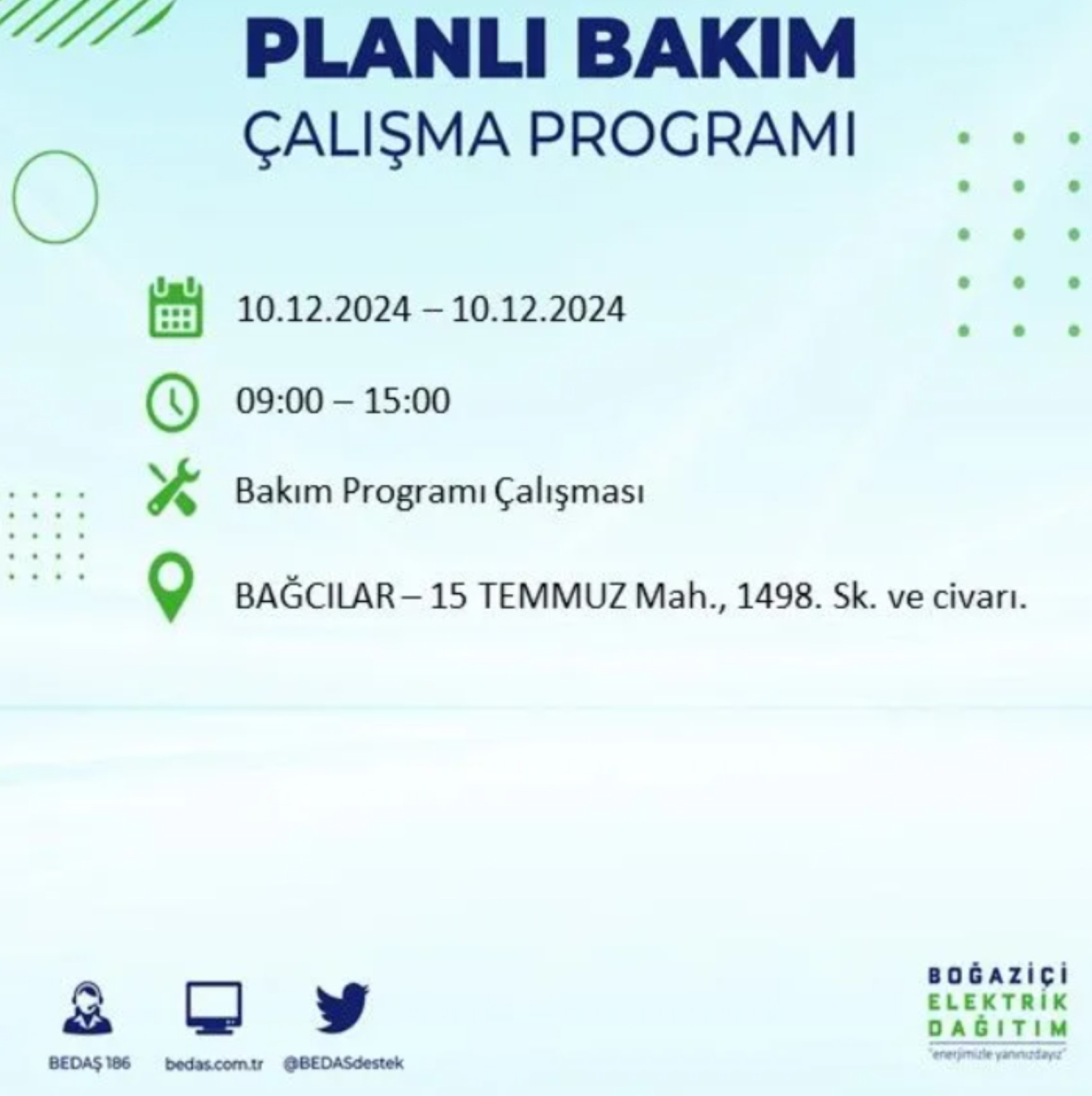 BEDAŞ açıkladı... İstanbul'da elektrik kesintisi: 10 Aralık'ta hangi mahalleler etkilenecek?