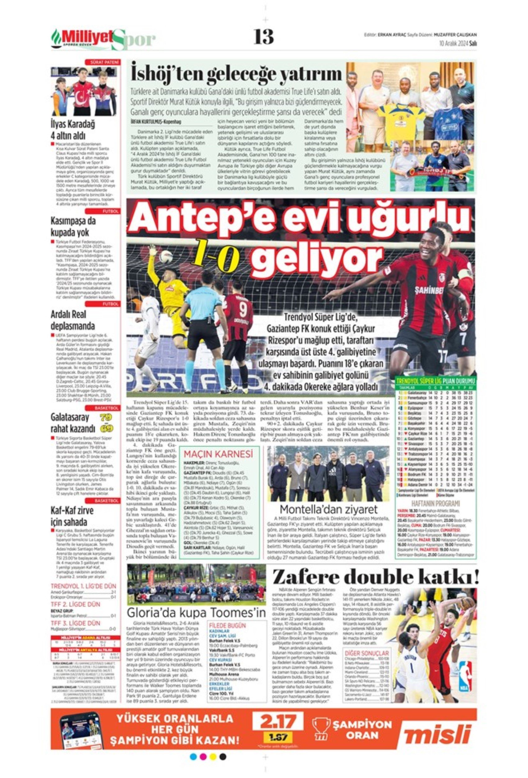 Sporun manşetleri (10 Aralık 2024): 'Mourinho sona yaklaşıyor'