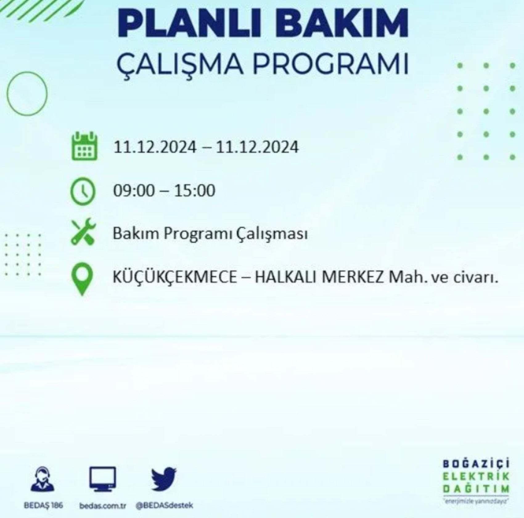 BEDAŞ açıkladı... İstanbul'da elektrik kesintisi: 11 Aralık'ta hangi mahalleler etkilenecek?