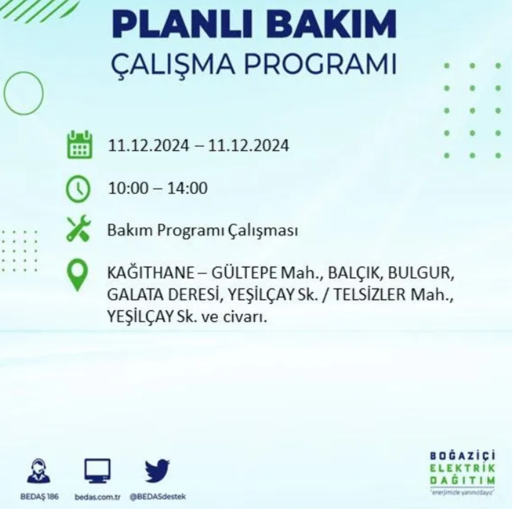 BEDAŞ açıkladı... İstanbul'da elektrik kesintisi: 11 Aralık'ta hangi mahalleler etkilenecek?