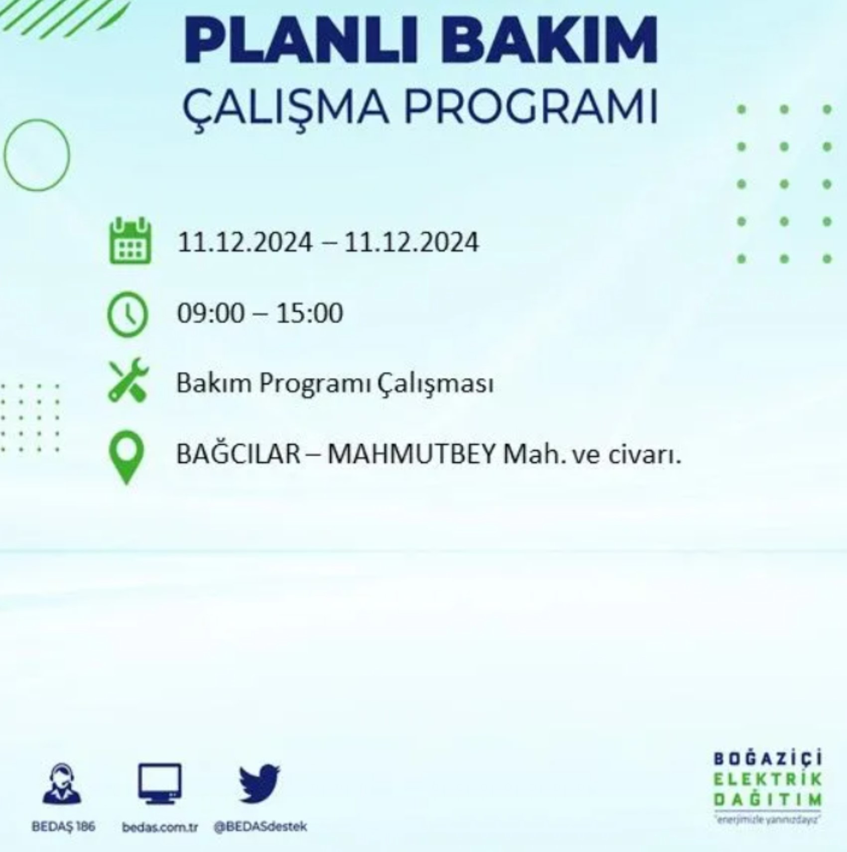 BEDAŞ açıkladı... İstanbul'da elektrik kesintisi: 11 Aralık'ta hangi mahalleler etkilenecek?