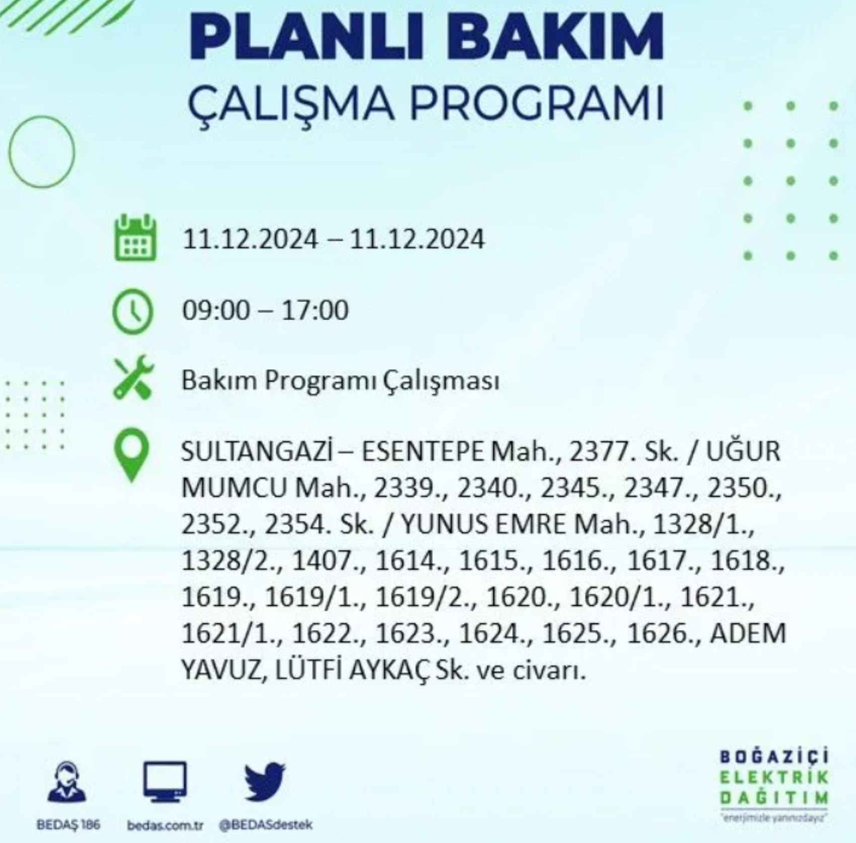 BEDAŞ açıkladı... İstanbul'da elektrik kesintisi: 11 Aralık'ta hangi mahalleler etkilenecek?