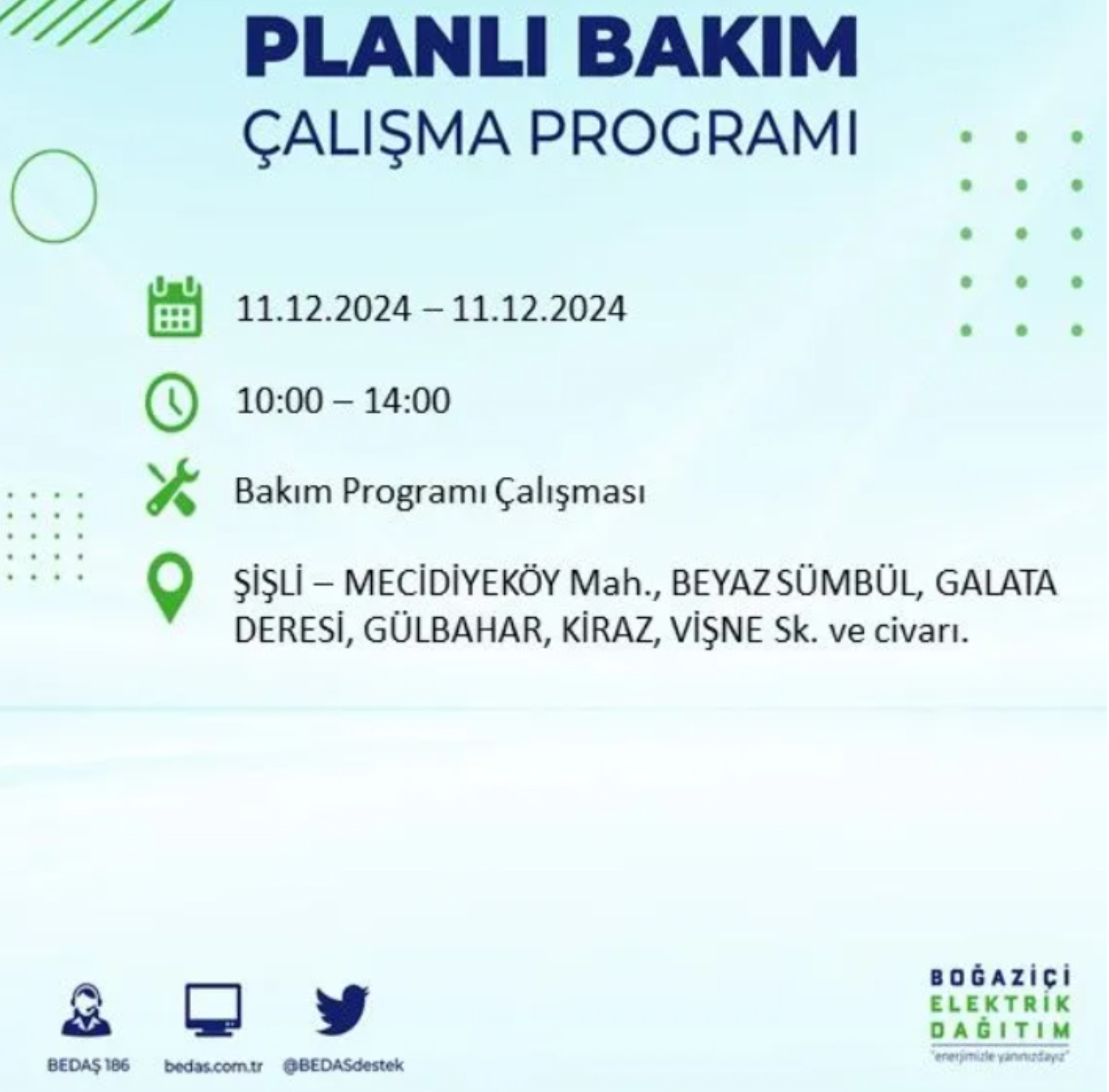 BEDAŞ açıkladı... İstanbul'da elektrik kesintisi: 11 Aralık'ta hangi mahalleler etkilenecek?