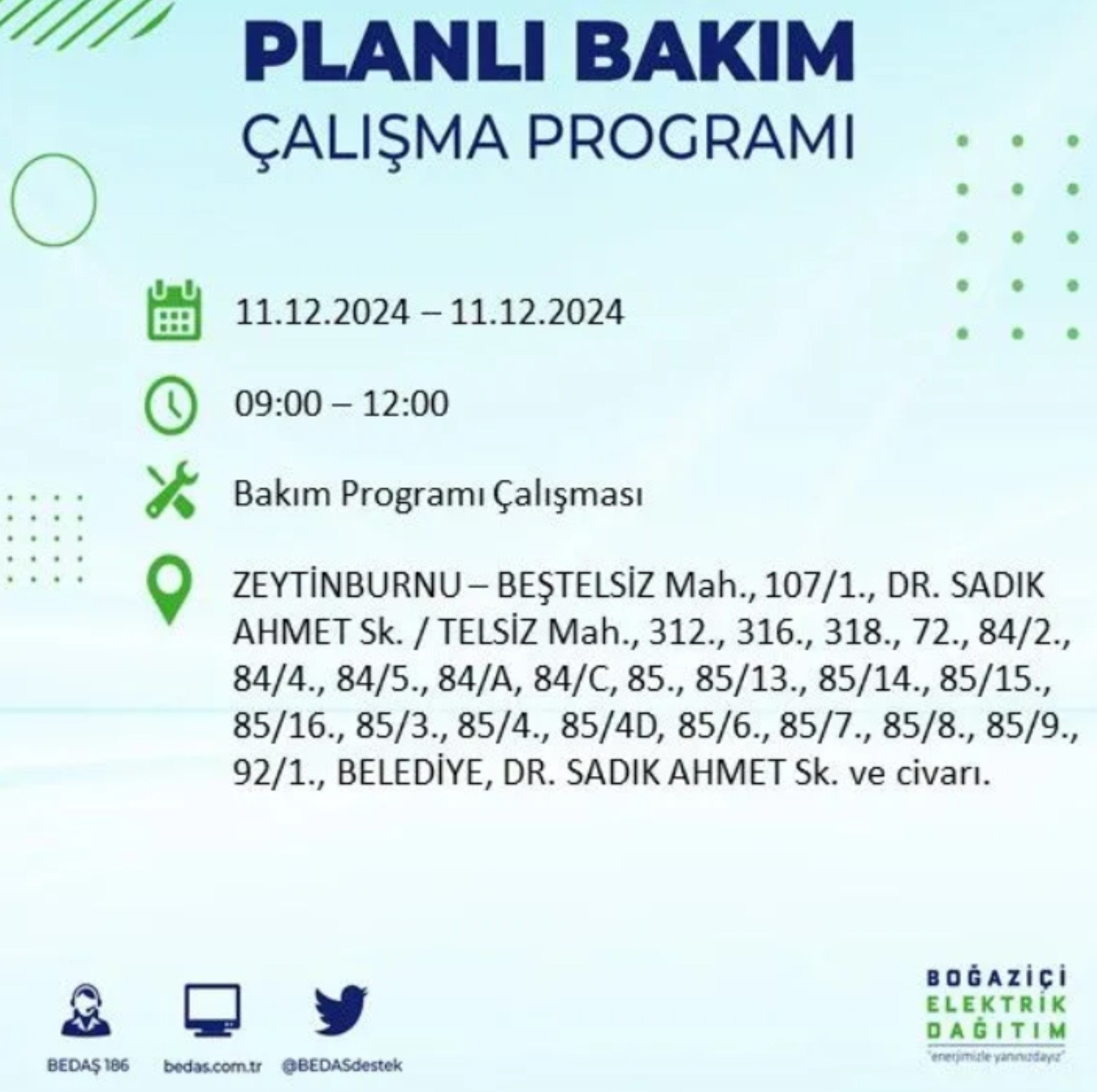 BEDAŞ açıkladı... İstanbul'da elektrik kesintisi: 11 Aralık'ta hangi mahalleler etkilenecek?