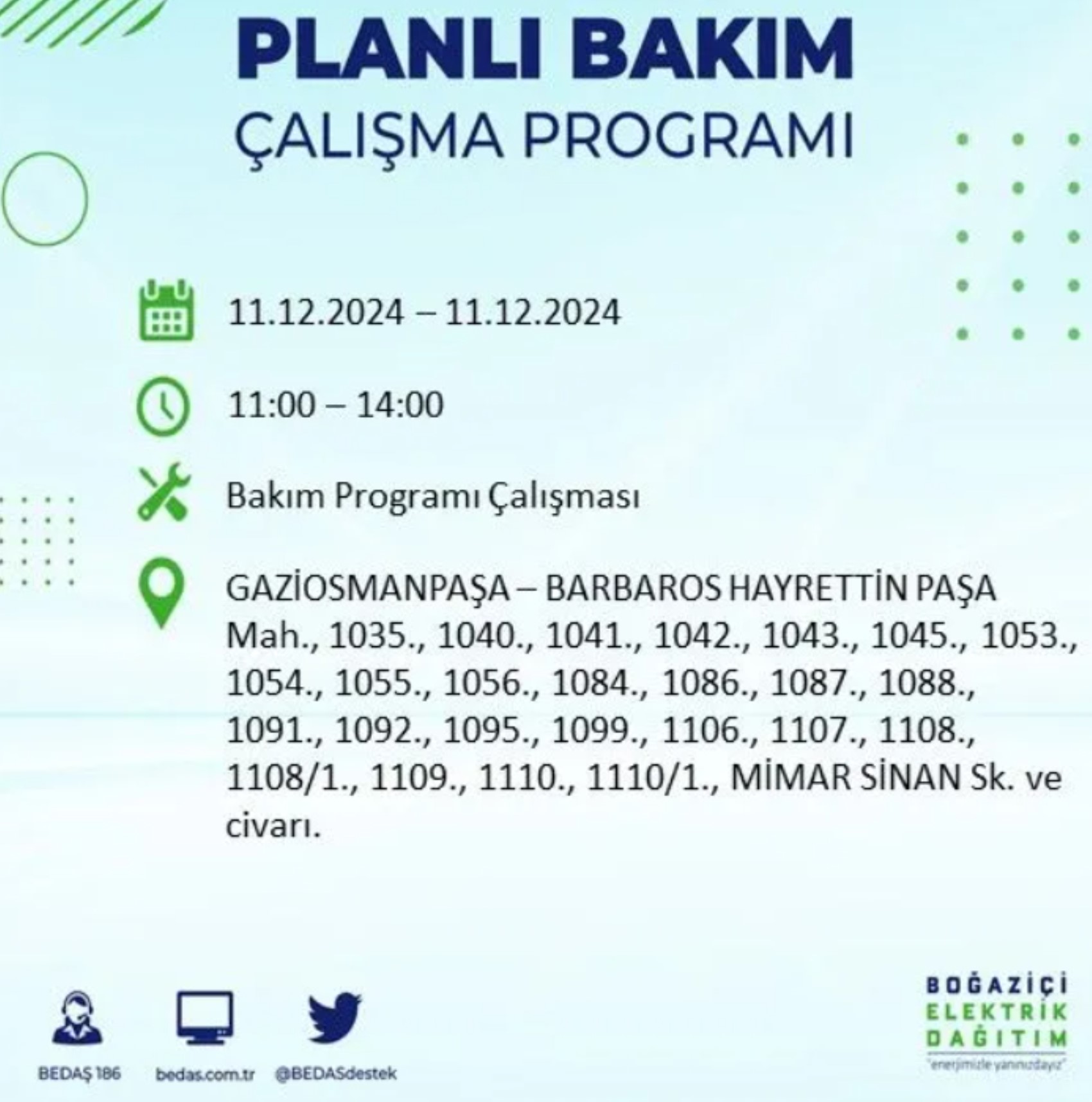 BEDAŞ açıkladı... İstanbul'da elektrik kesintisi: 11 Aralık'ta hangi mahalleler etkilenecek?