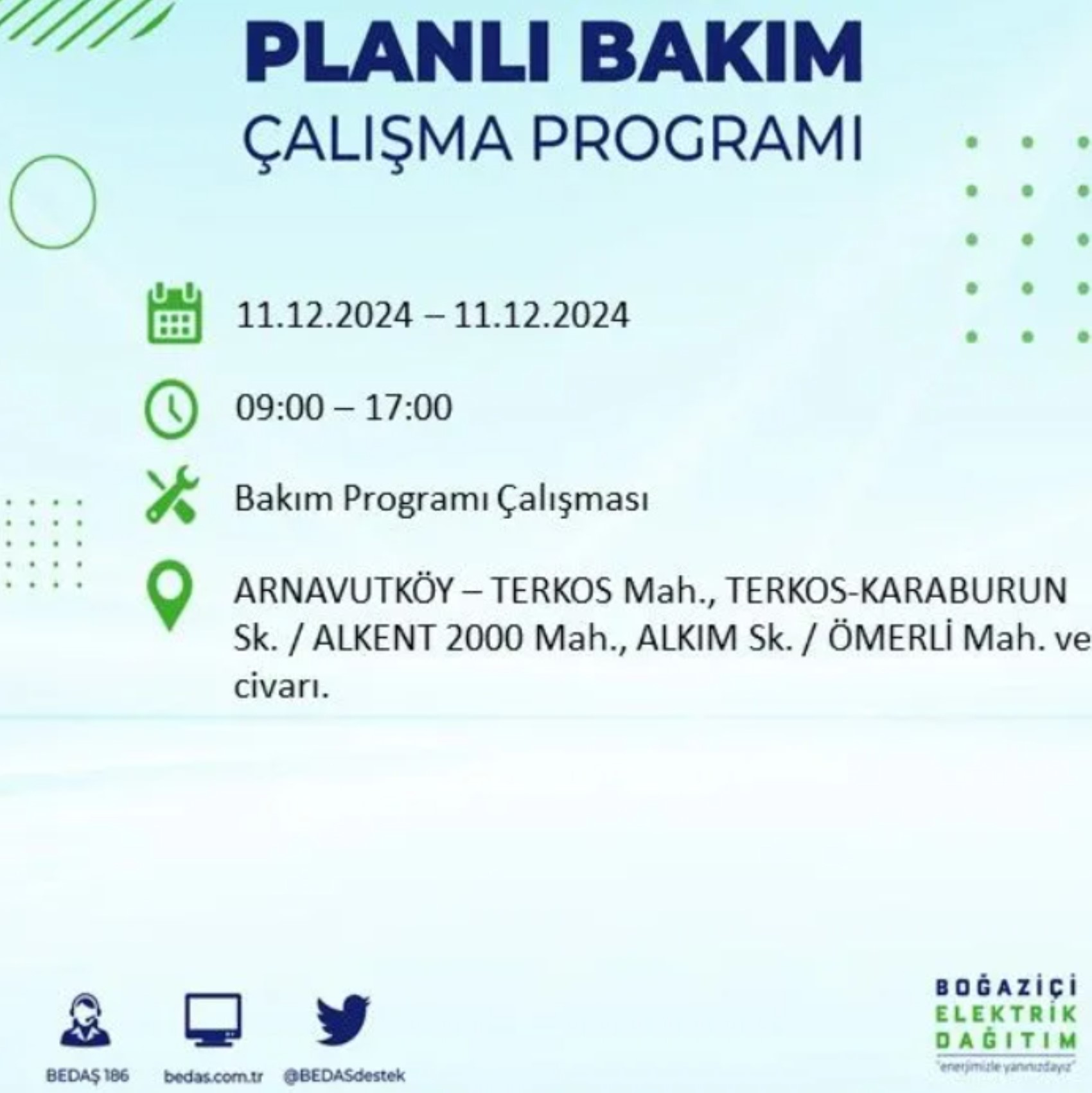 BEDAŞ açıkladı... İstanbul'da elektrik kesintisi: 11 Aralık'ta hangi mahalleler etkilenecek?