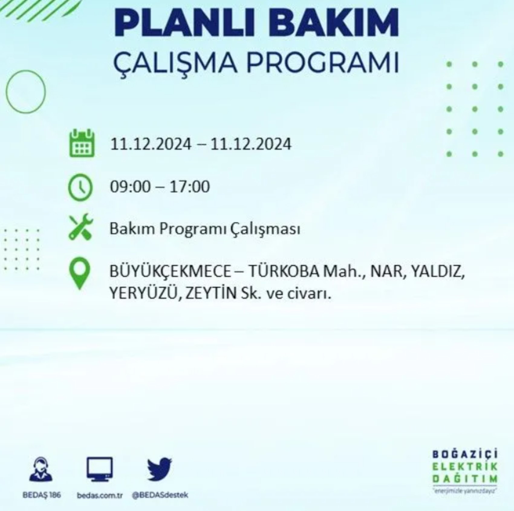 BEDAŞ açıkladı... İstanbul'da elektrik kesintisi: 11 Aralık'ta hangi mahalleler etkilenecek?