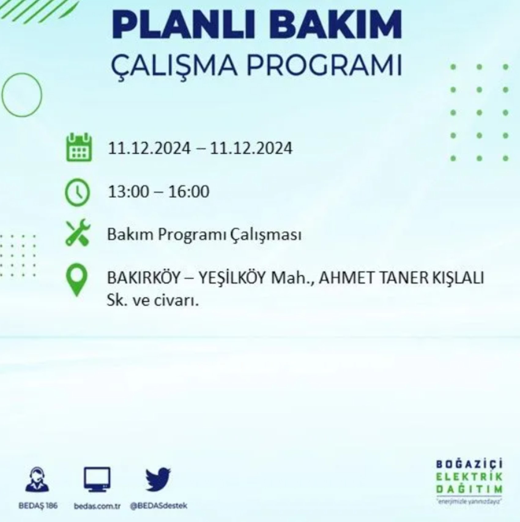 BEDAŞ açıkladı... İstanbul'da elektrik kesintisi: 11 Aralık'ta hangi mahalleler etkilenecek?