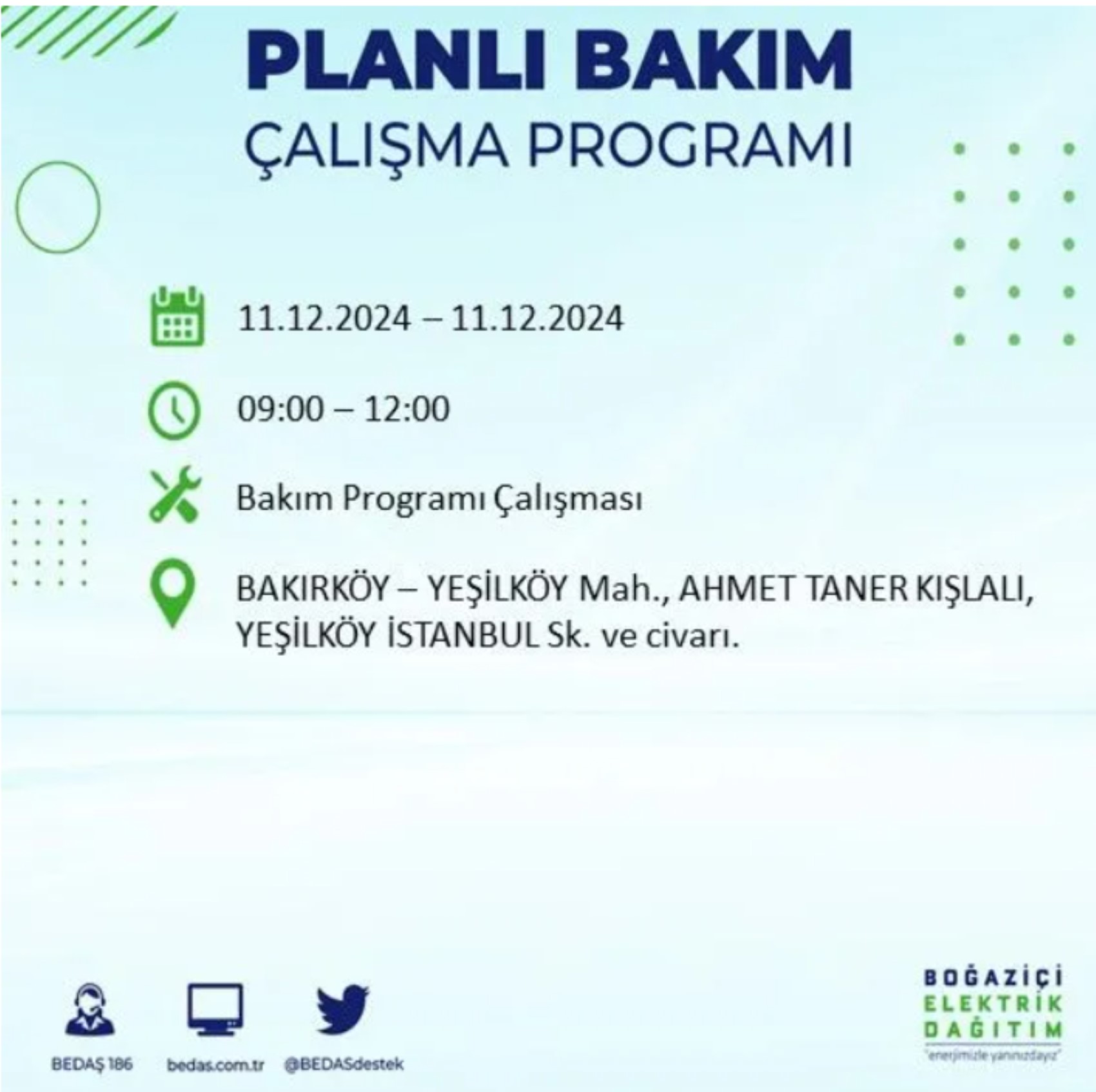 BEDAŞ açıkladı... İstanbul'da elektrik kesintisi: 11 Aralık'ta hangi mahalleler etkilenecek?