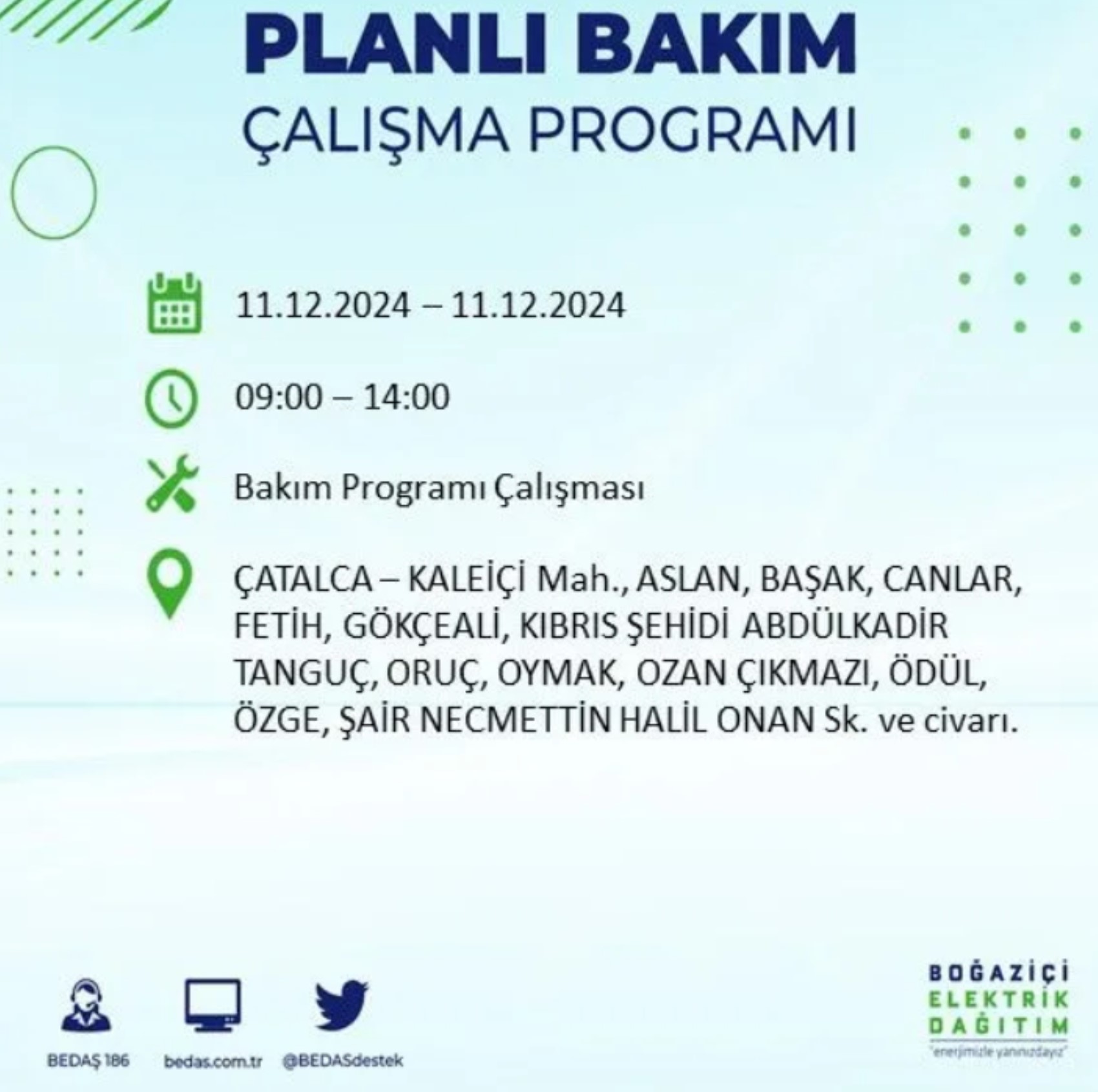 BEDAŞ açıkladı... İstanbul'da elektrik kesintisi: 11 Aralık'ta hangi mahalleler etkilenecek?