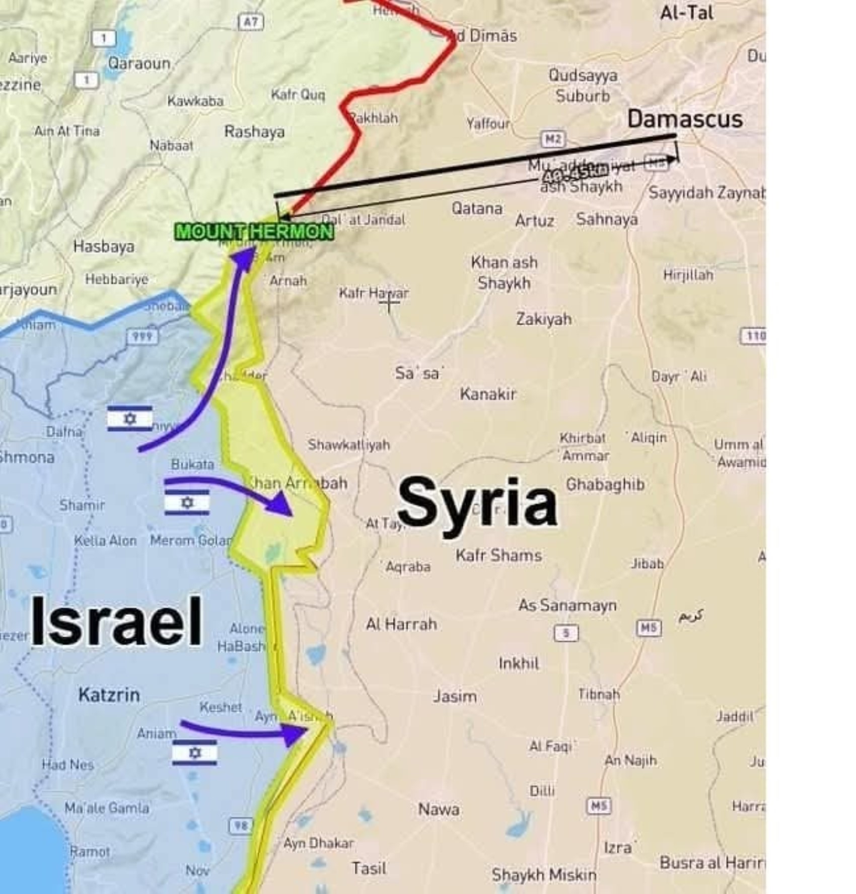 A 15 chilometri da Damasco: prosegue l'avanzata di Israele in Siria