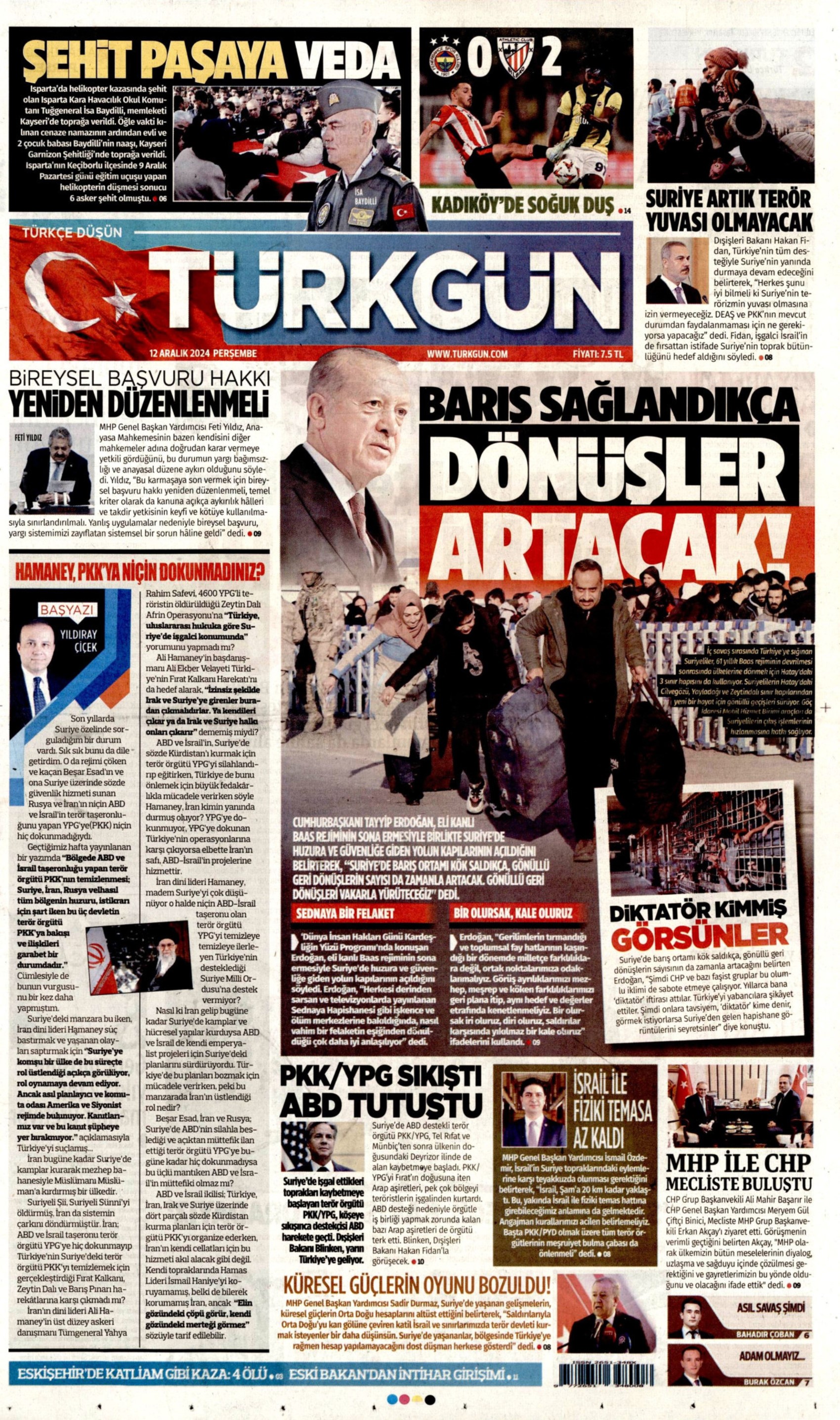 Prime pagine dei quotidiani del 12 dicembre 2024
