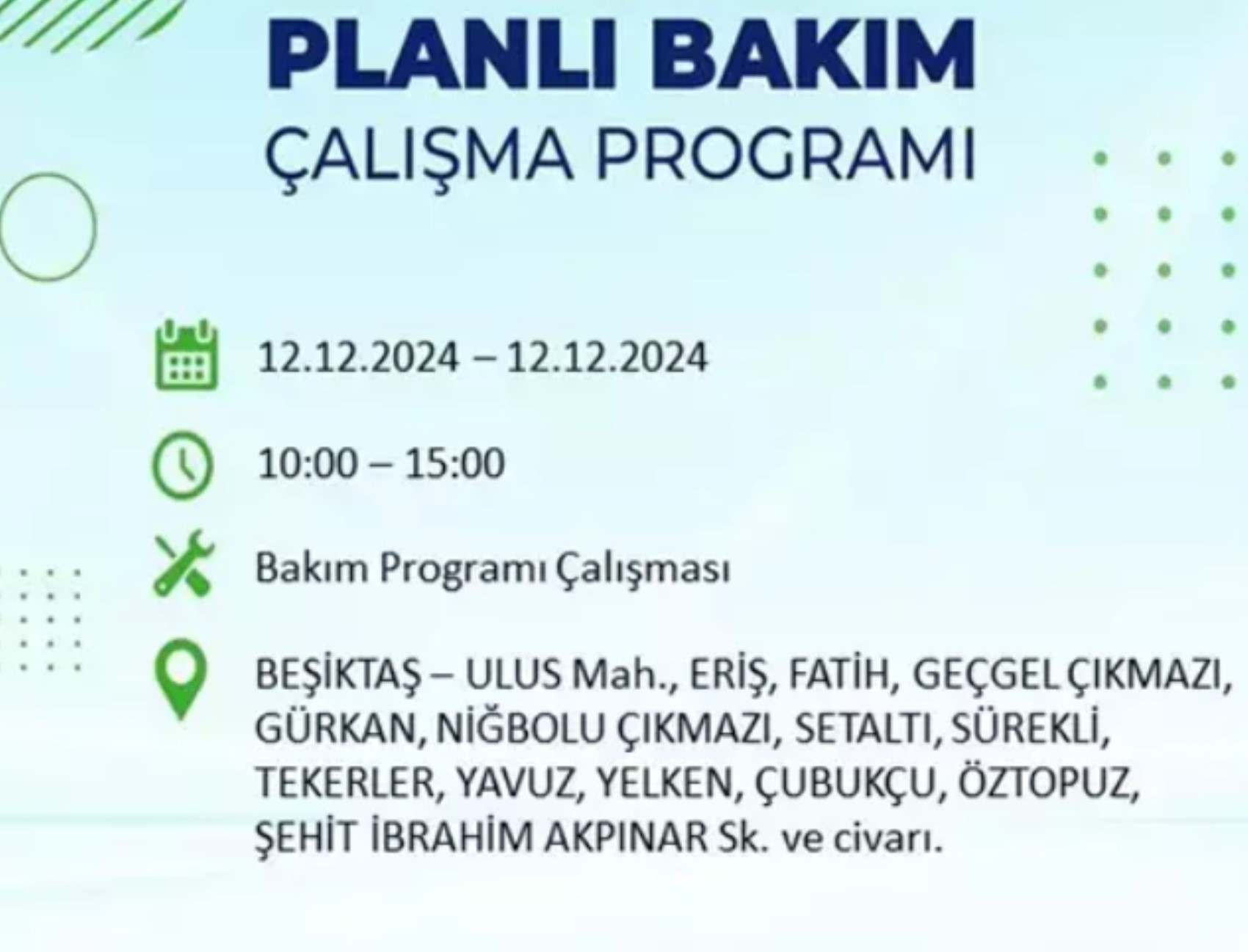 BEDAŞ açıkladı... İstanbul'da elektrik kesintisi: 12 Aralık'ta hangi mahalleler etkilenecek?