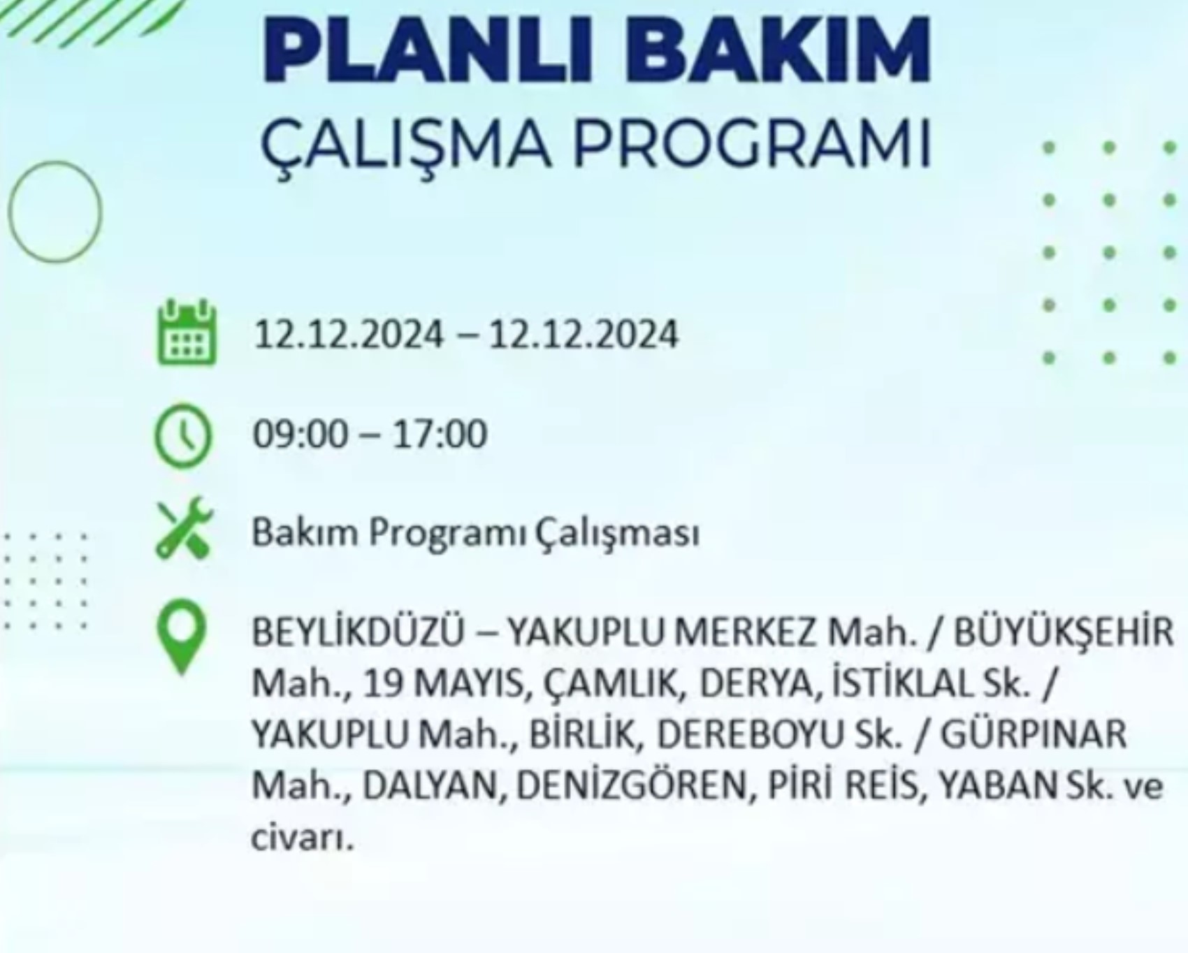 BEDAŞ açıkladı... İstanbul'da elektrik kesintisi: 12 Aralık'ta hangi mahalleler etkilenecek?