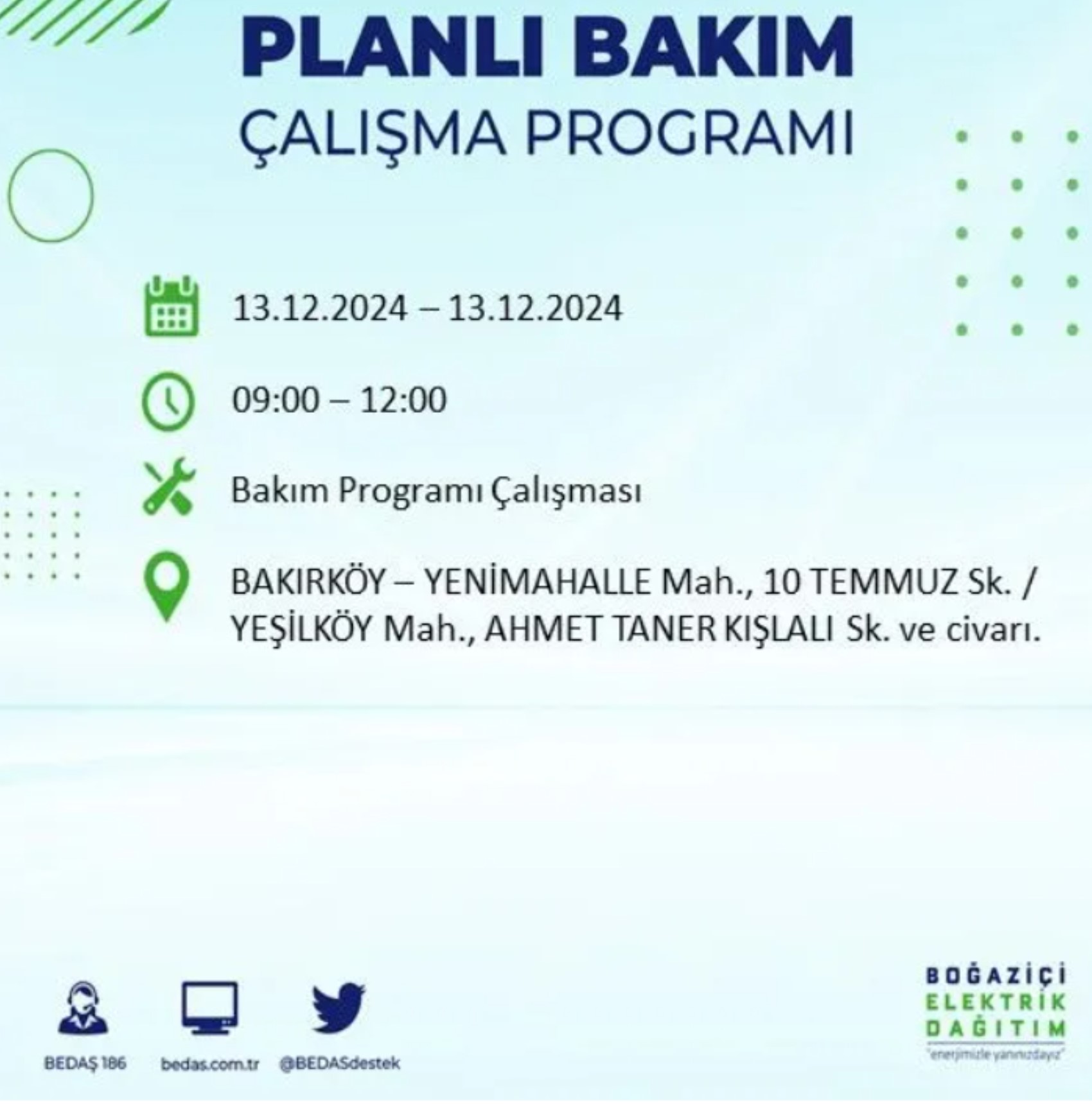 BEDAŞ açıkladı... İstanbul'da elektrik kesintisi: 13 Aralık'ta hangi mahalleler etkilenecek?