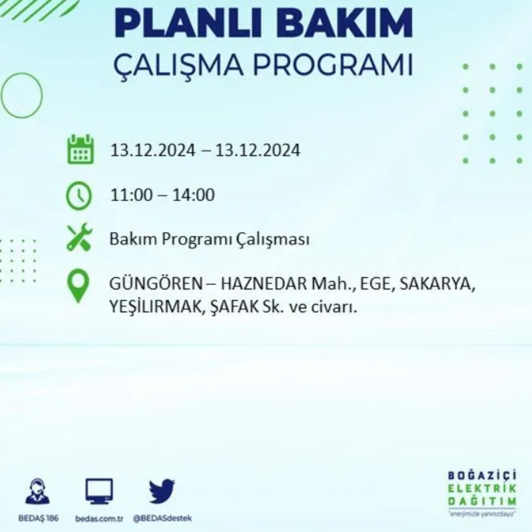 BEDAŞ açıkladı... İstanbul'da elektrik kesintisi: 13 Aralık'ta hangi mahalleler etkilenecek?