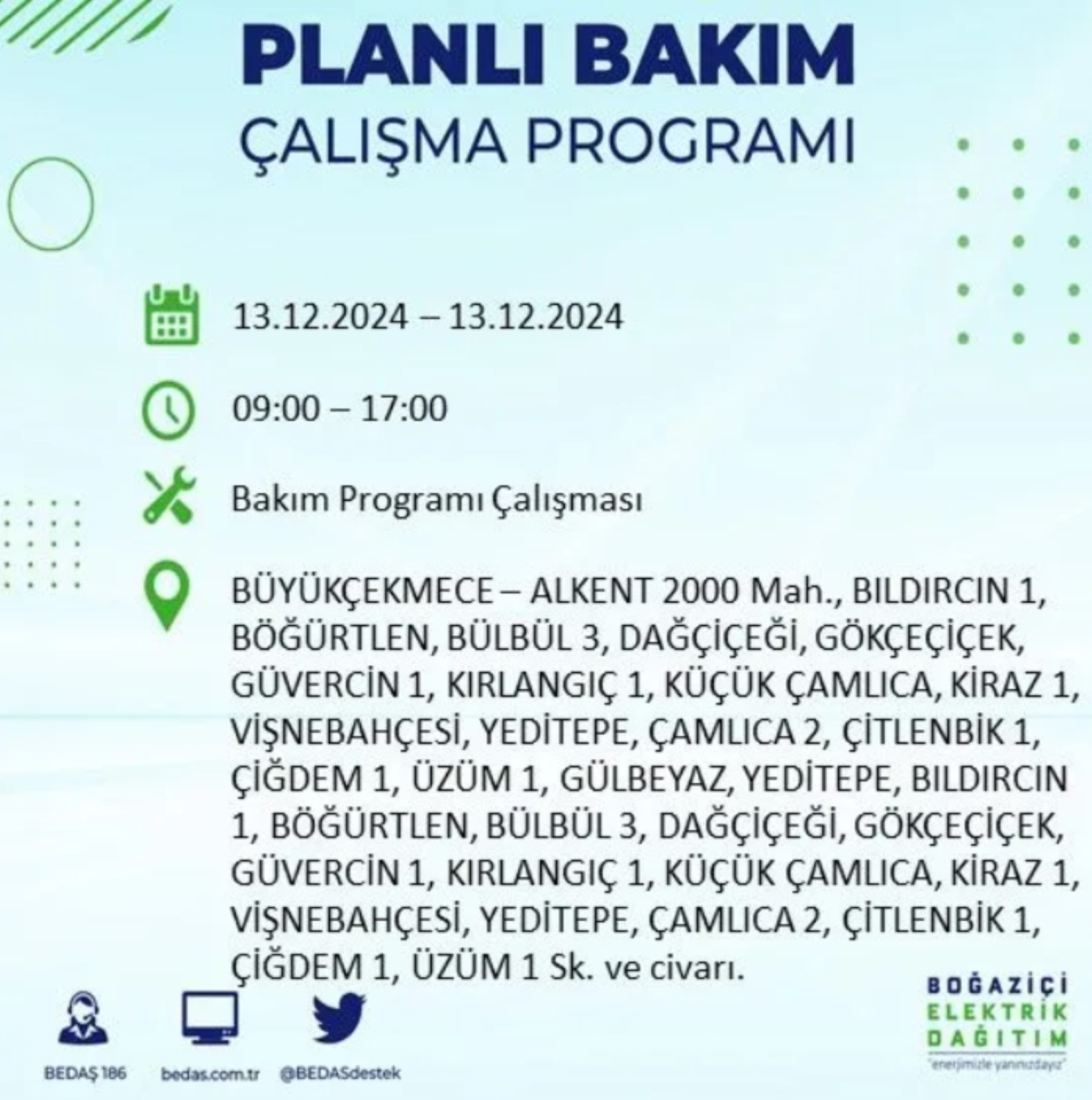 BEDAŞ açıkladı... İstanbul'da elektrik kesintisi: 13 Aralık'ta hangi mahalleler etkilenecek?