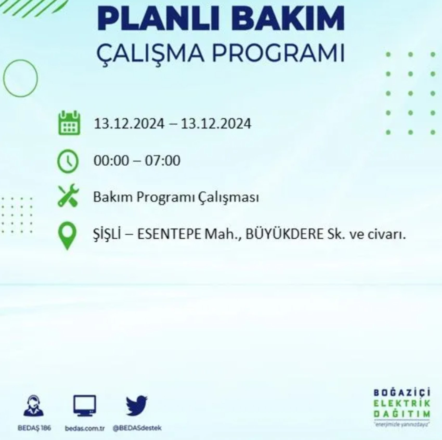 BEDAŞ açıkladı... İstanbul'da elektrik kesintisi: 13 Aralık'ta hangi mahalleler etkilenecek?