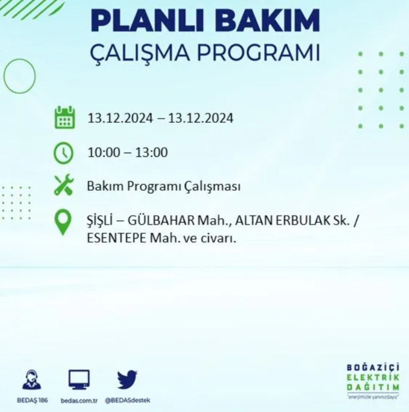 BEDAŞ açıkladı... İstanbul'da elektrik kesintisi: 13 Aralık'ta hangi mahalleler etkilenecek?