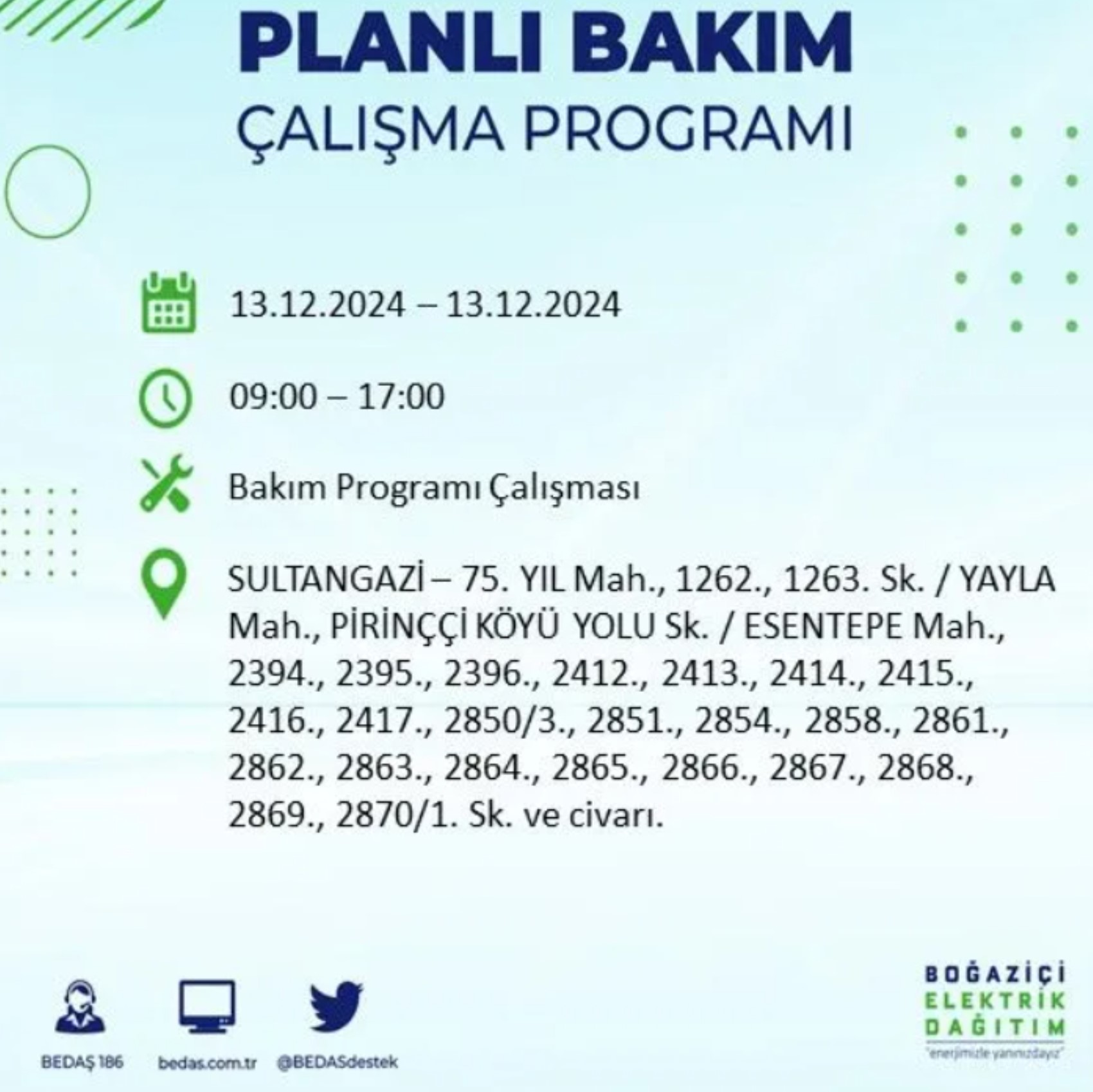 BEDAŞ açıkladı... İstanbul'da elektrik kesintisi: 13 Aralık'ta hangi mahalleler etkilenecek?