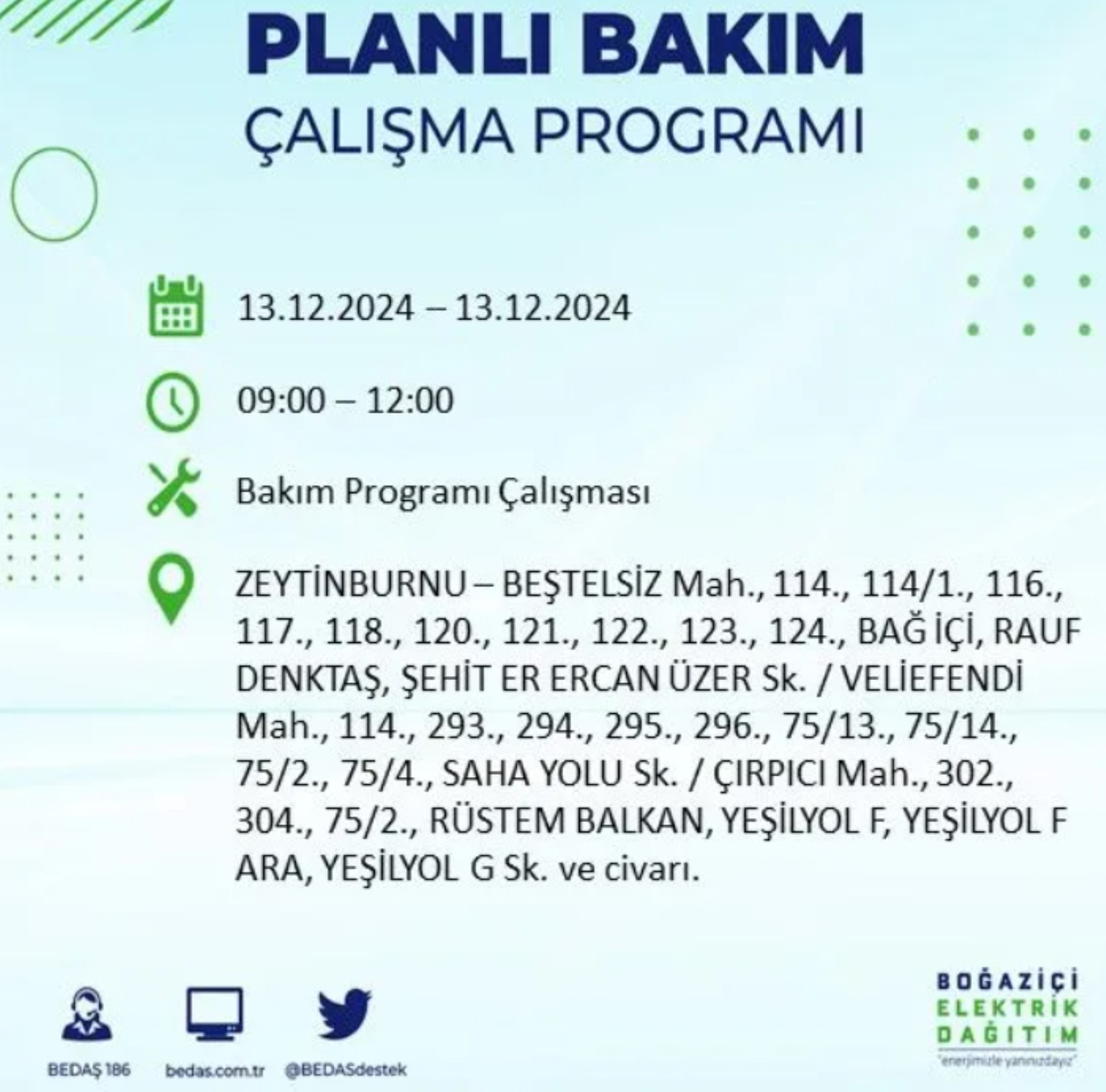 BEDAŞ açıkladı... İstanbul'da elektrik kesintisi: 13 Aralık'ta hangi mahalleler etkilenecek?