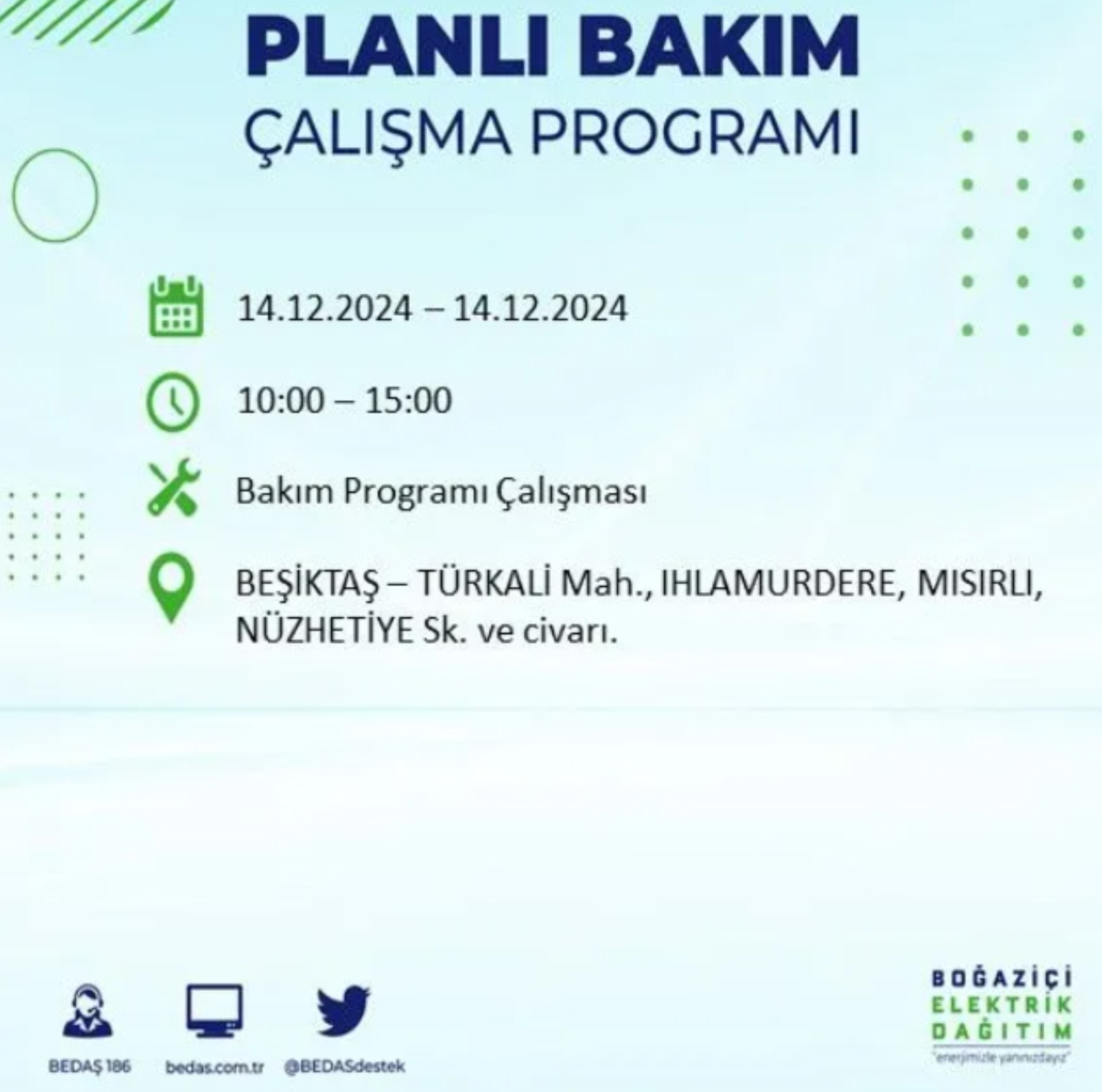 BEDAŞ açıkladı... İstanbul'da elektrik kesintisi: 14 Aralık Cumartesi hangi mahalleler etkilenecek?