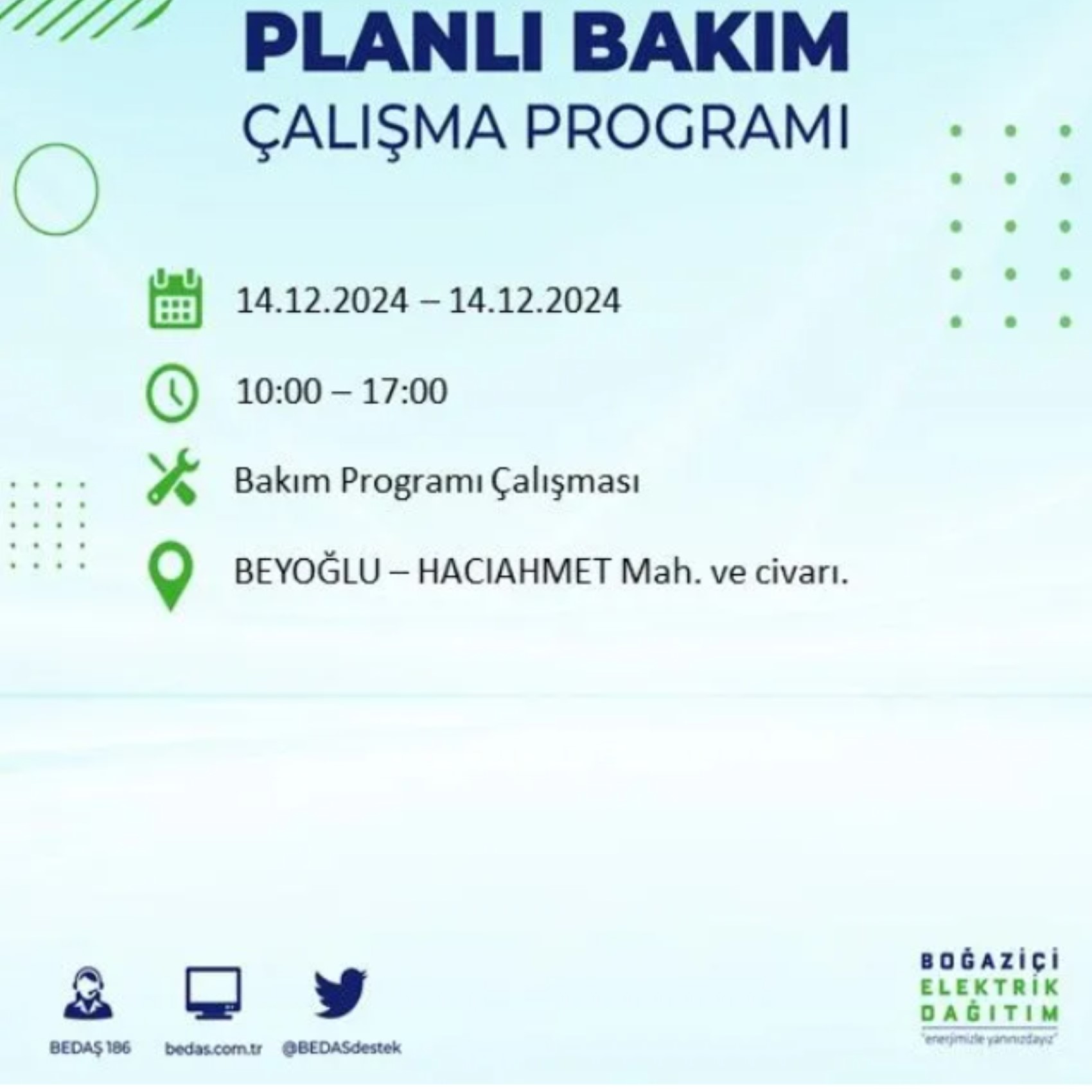 BEDAŞ açıkladı... İstanbul'da elektrik kesintisi: 14 Aralık Cumartesi hangi mahalleler etkilenecek?