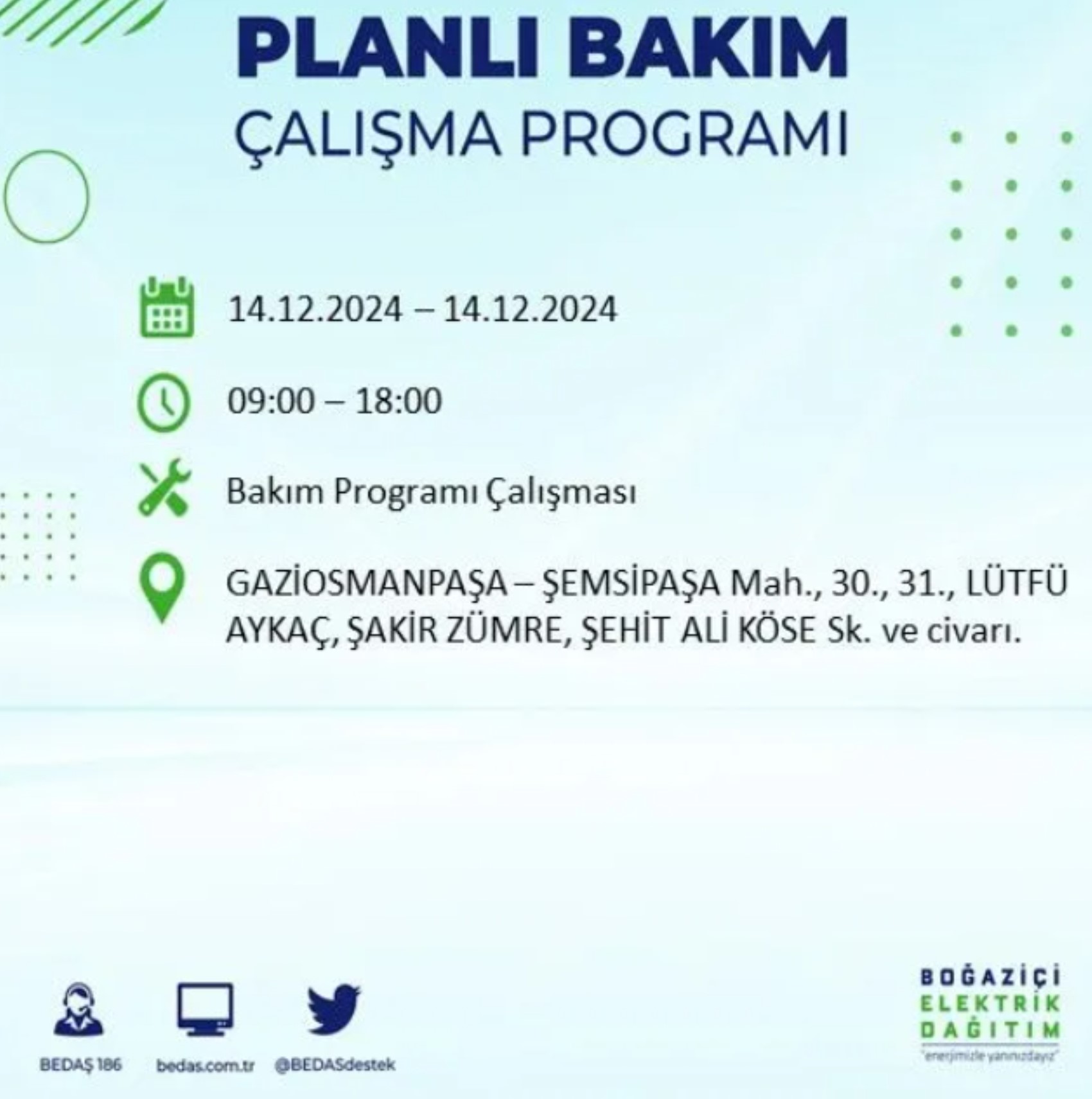 BEDAŞ açıkladı... İstanbul'da elektrik kesintisi: 14 Aralık Cumartesi hangi mahalleler etkilenecek?