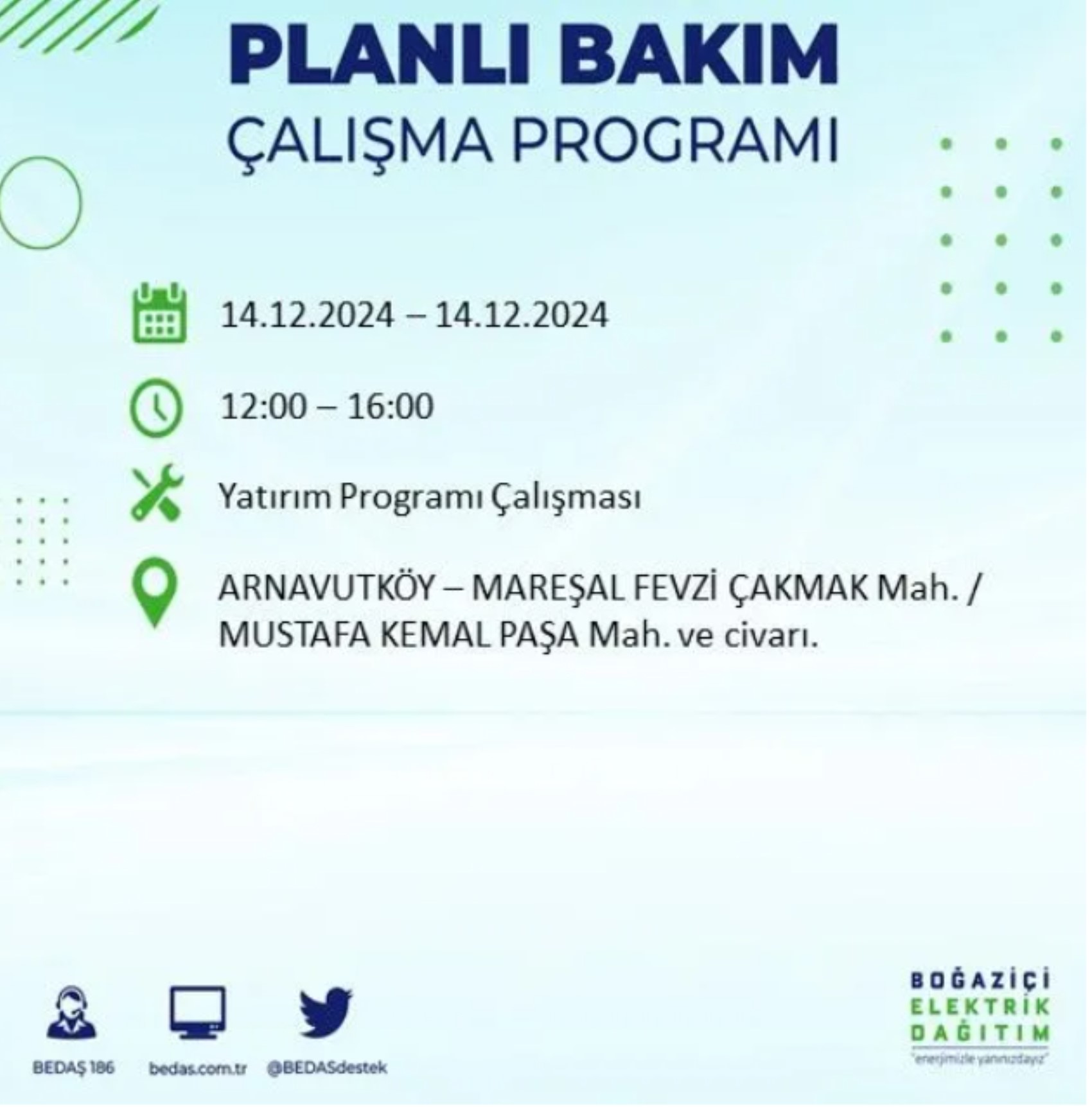 BEDAŞ açıkladı... İstanbul'da elektrik kesintisi: 14 Aralık Cumartesi hangi mahalleler etkilenecek?