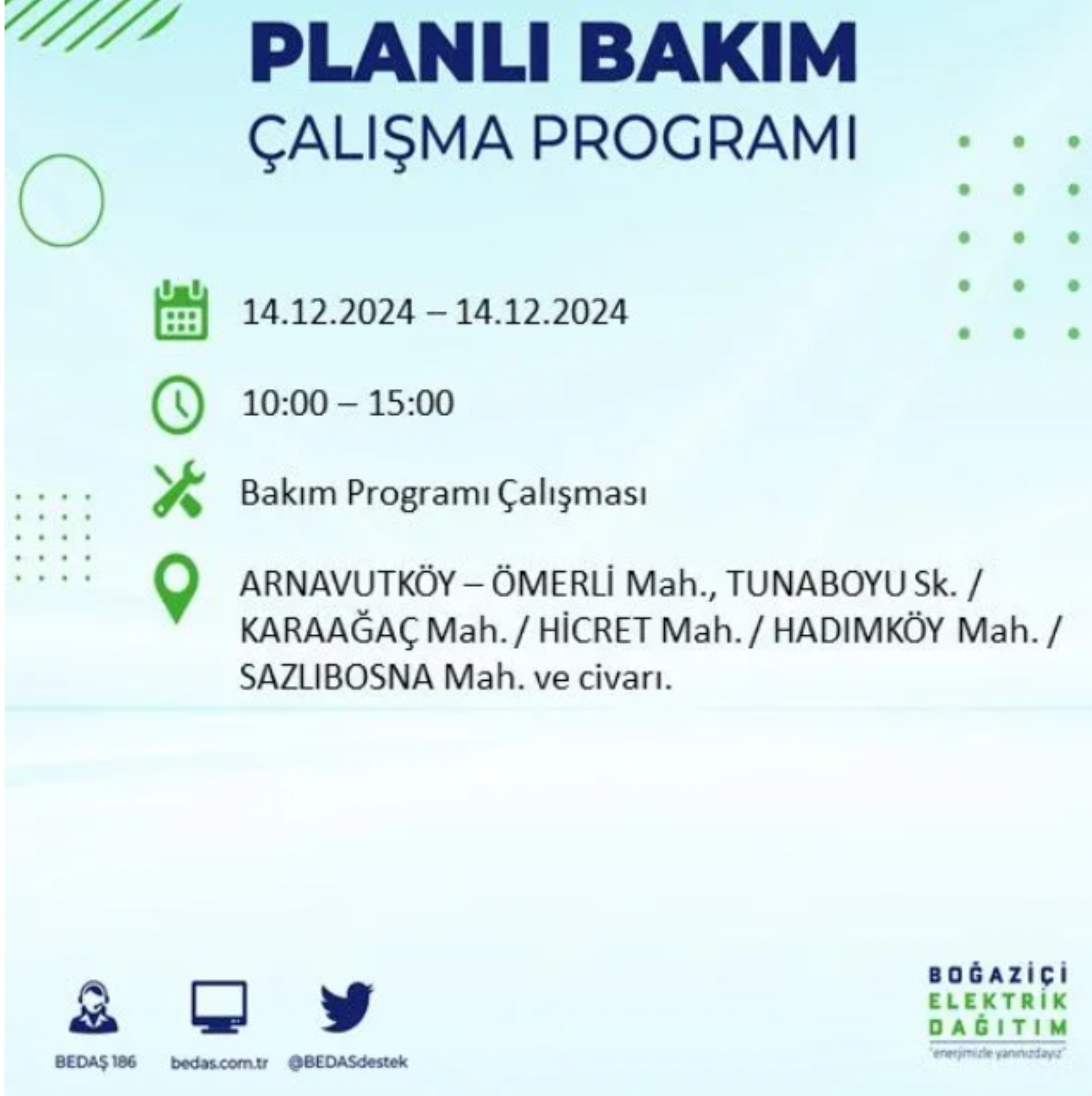 BEDAŞ açıkladı... İstanbul'da elektrik kesintisi: 14 Aralık Cumartesi hangi mahalleler etkilenecek?