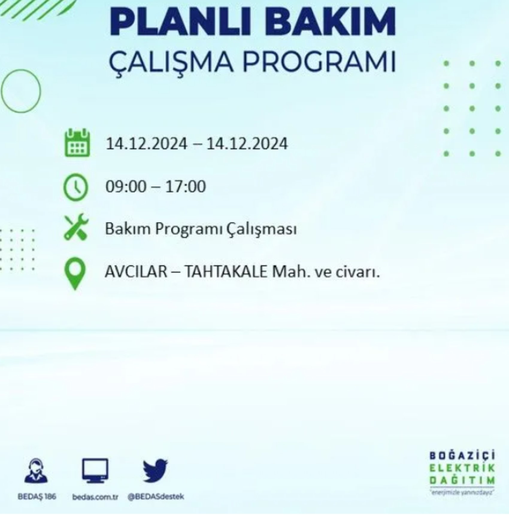 BEDAŞ açıkladı... İstanbul'da elektrik kesintisi: 14 Aralık Cumartesi hangi mahalleler etkilenecek?