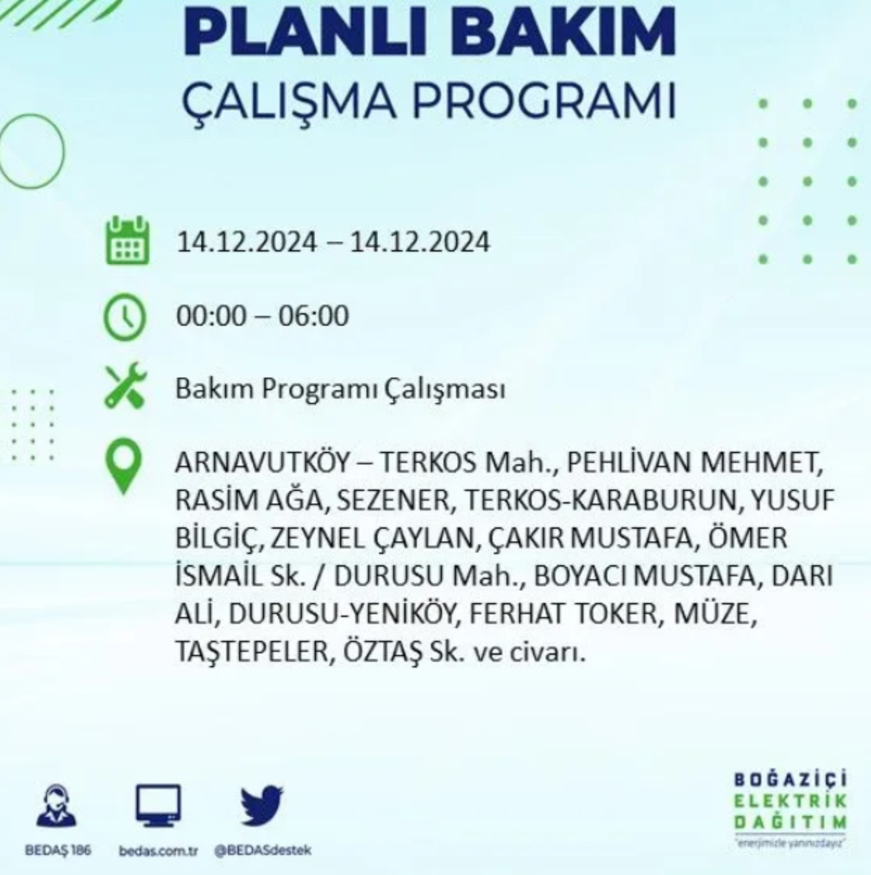 BEDAŞ açıkladı... İstanbul'da elektrik kesintisi: 14 Aralık Cumartesi hangi mahalleler etkilenecek?