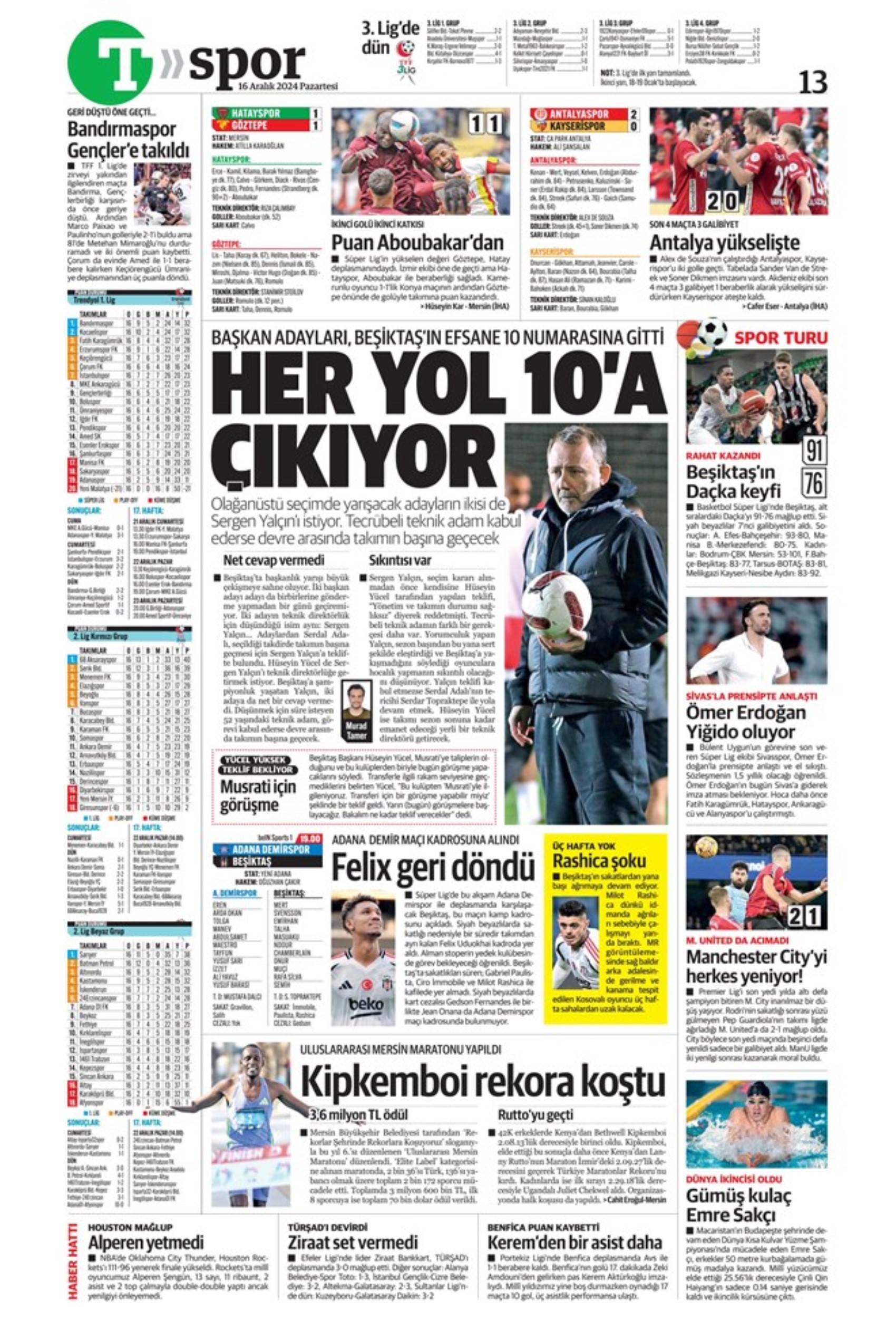 Le prime pagine dello sport (16 dicembre): 'Il salvagente'