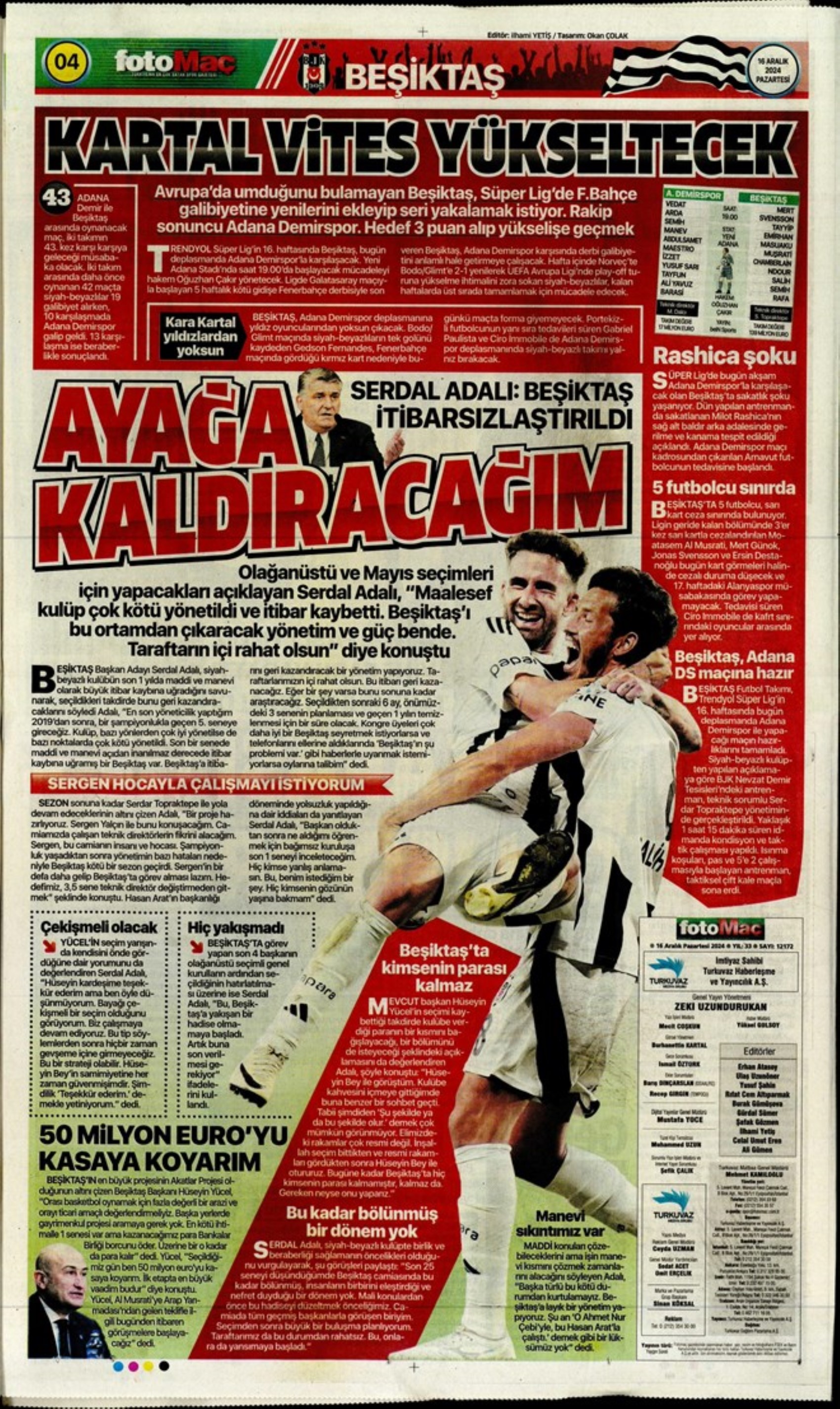 Le prime pagine dello sport (16 dicembre): 'Il salvagente'