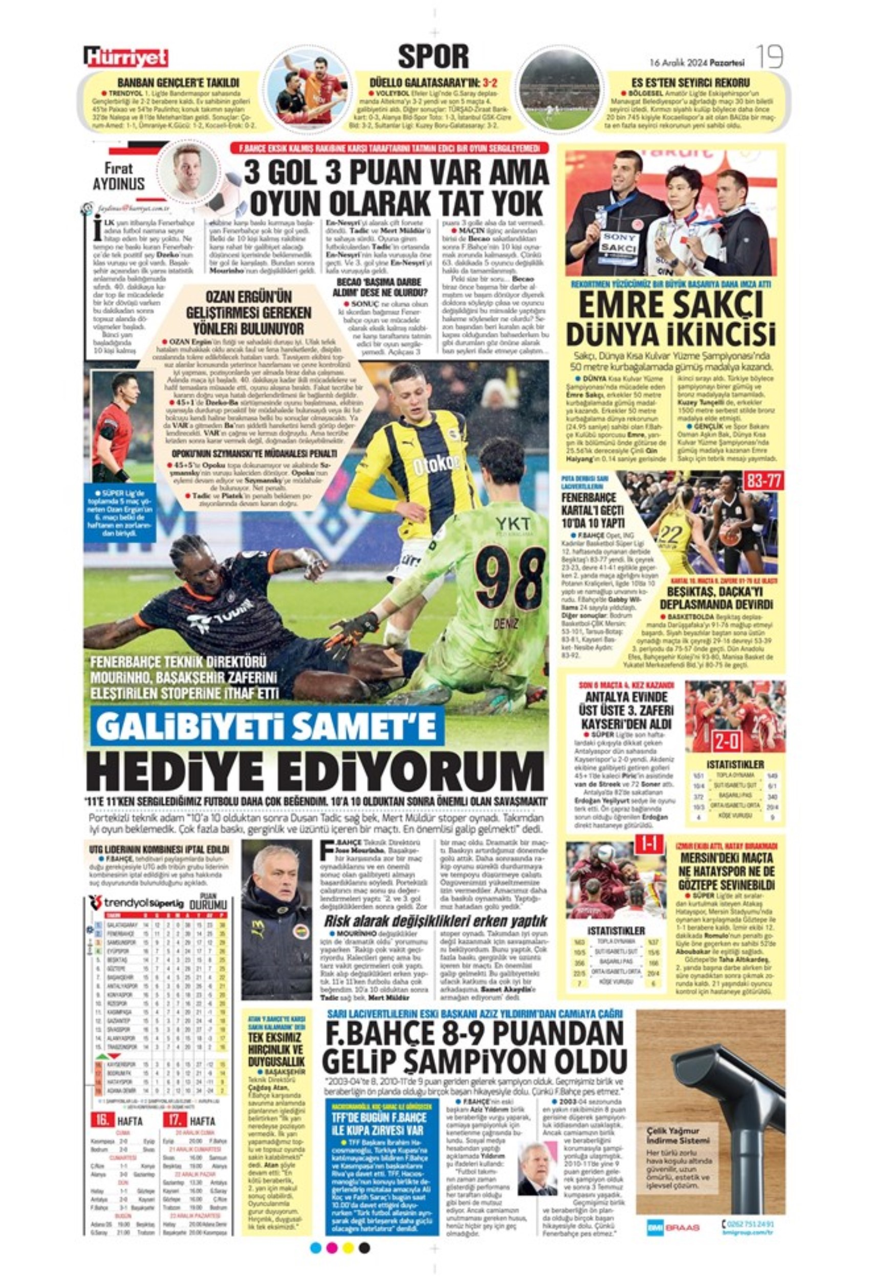 Le prime pagine dello sport (16 dicembre): 'Il salvagente'