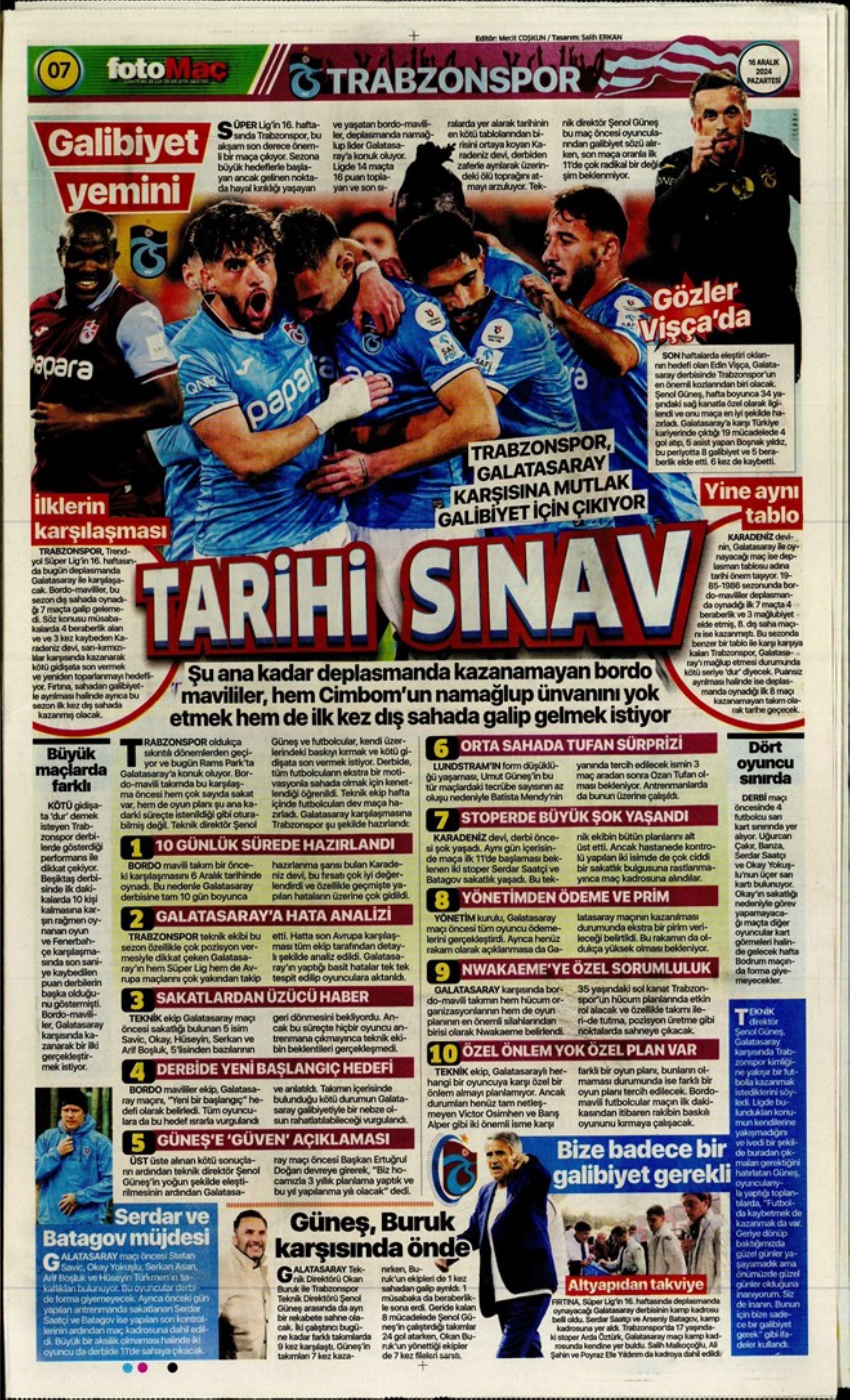 Le prime pagine dello sport (16 dicembre): 'Il salvagente'