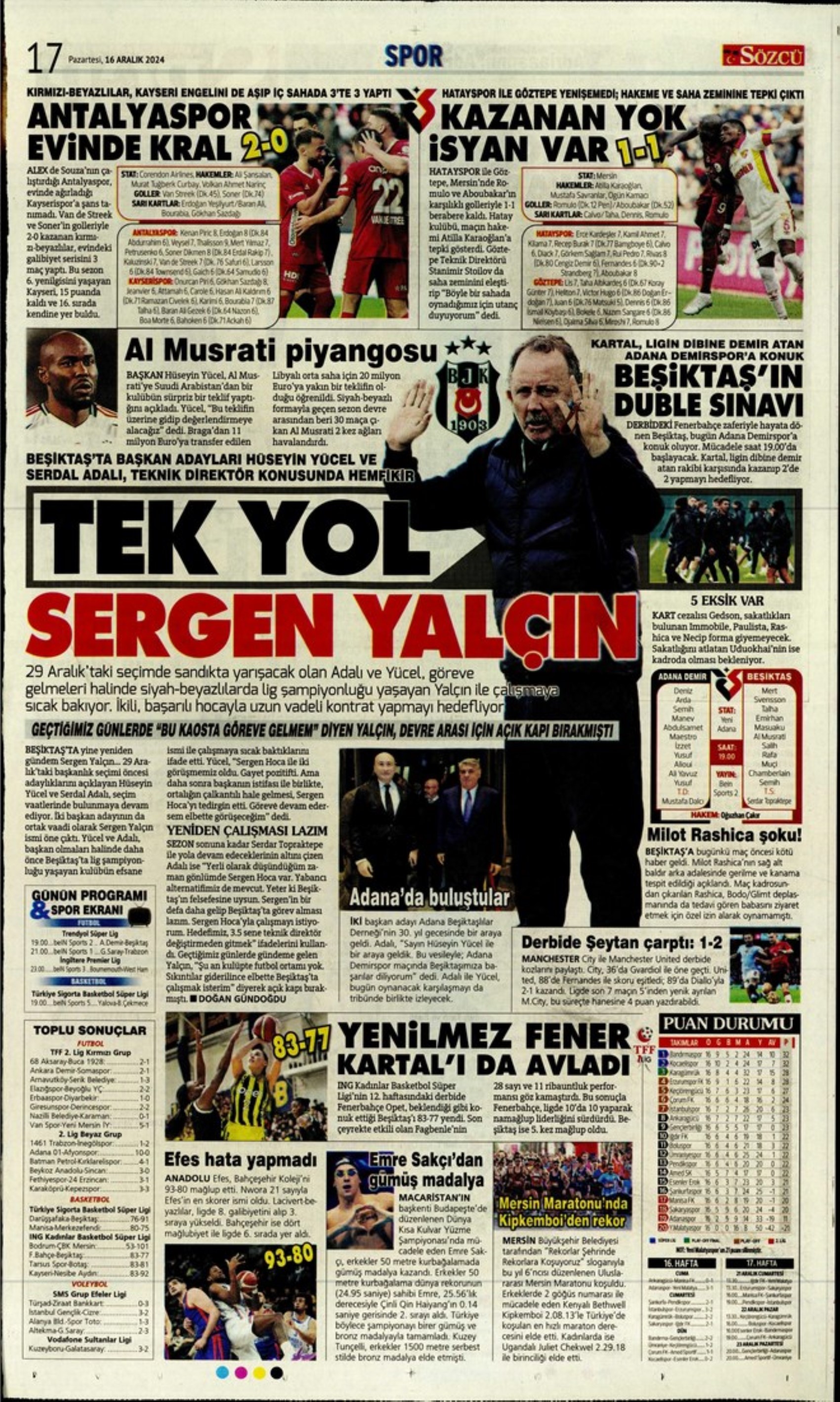 Le prime pagine dello sport (16 dicembre): 'Il salvagente'