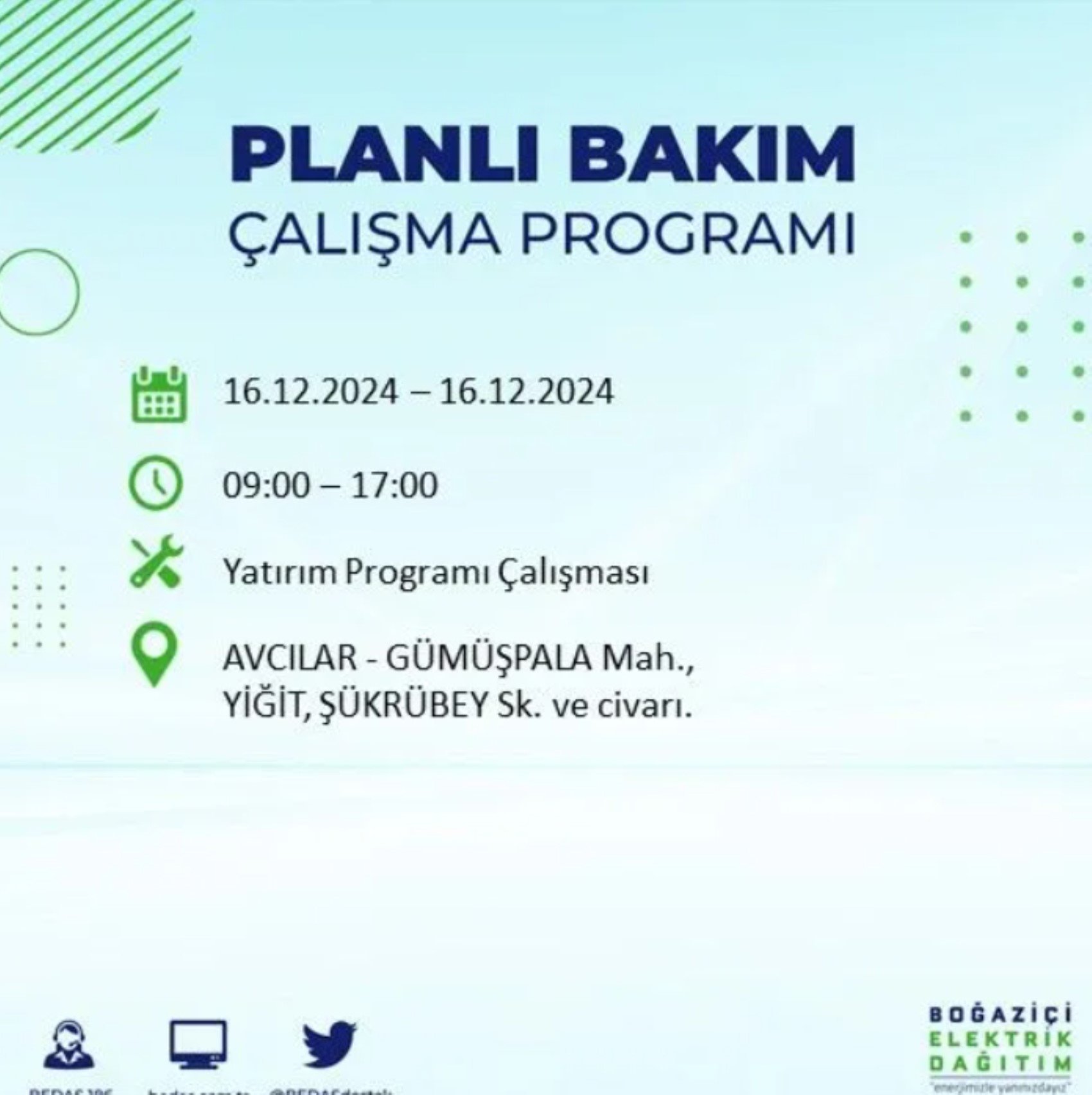 BEDAŞ açıkladı... İstanbul'da elektrik kesintisi: 16 Aralık'ta hangi mahalleler etkilenecek?