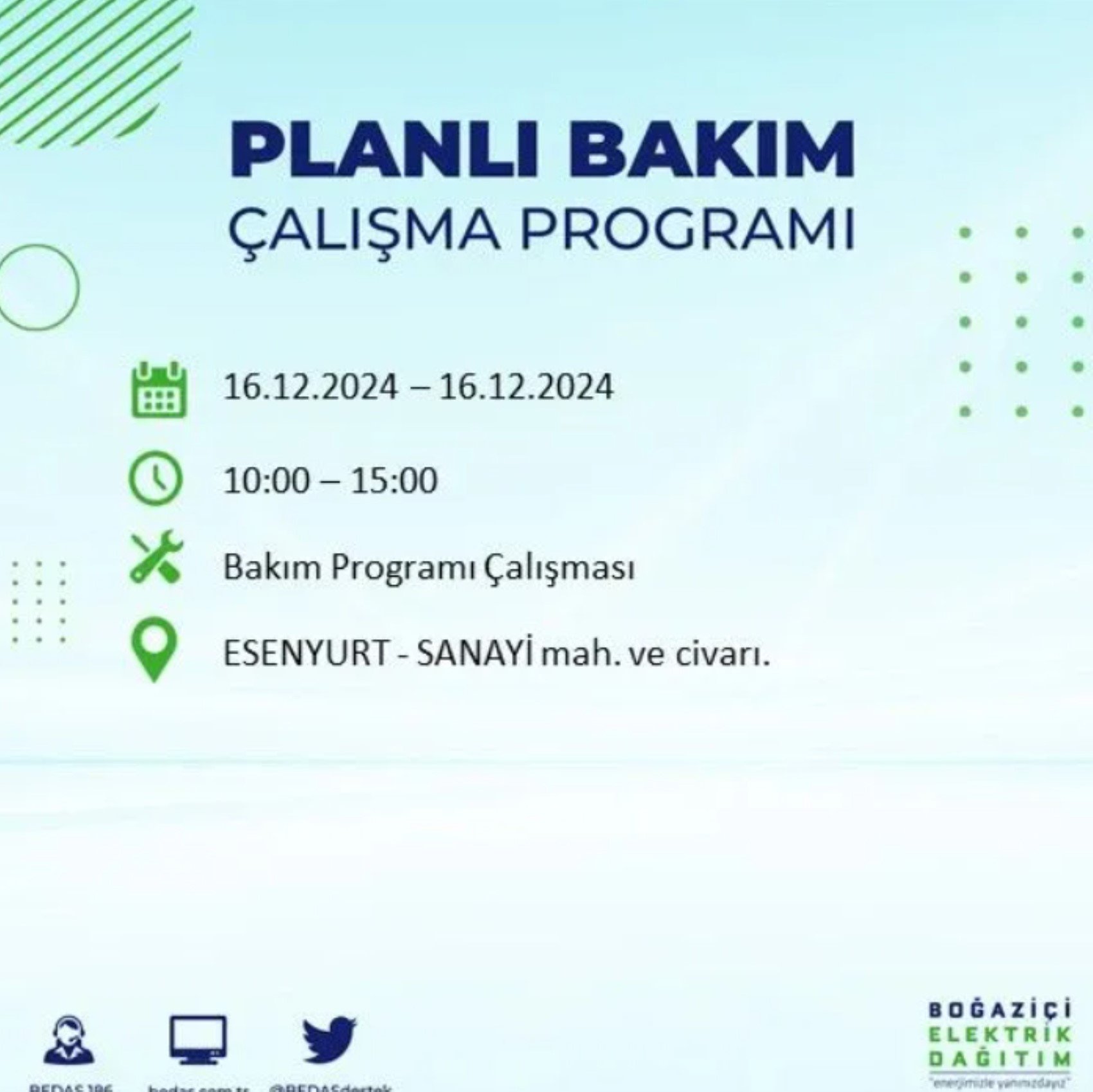 BEDAŞ açıkladı... İstanbul'da elektrik kesintisi: 16 Aralık'ta hangi mahalleler etkilenecek?