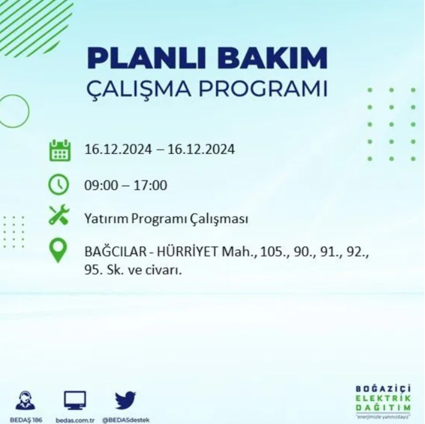 BEDAŞ açıkladı... İstanbul'da elektrik kesintisi: 16 Aralık'ta hangi mahalleler etkilenecek?