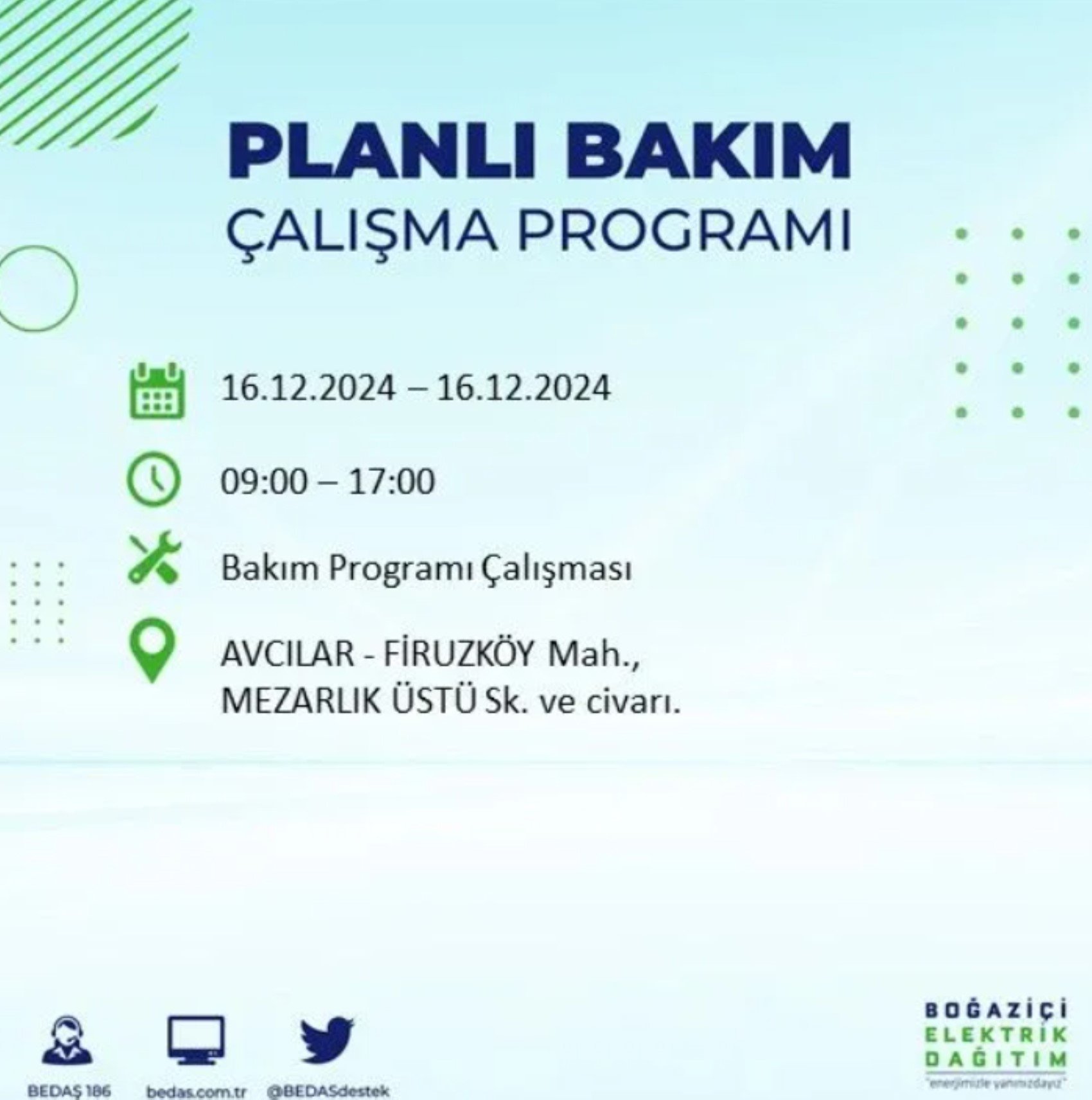 BEDAŞ açıkladı... İstanbul'da elektrik kesintisi: 16 Aralık'ta hangi mahalleler etkilenecek?