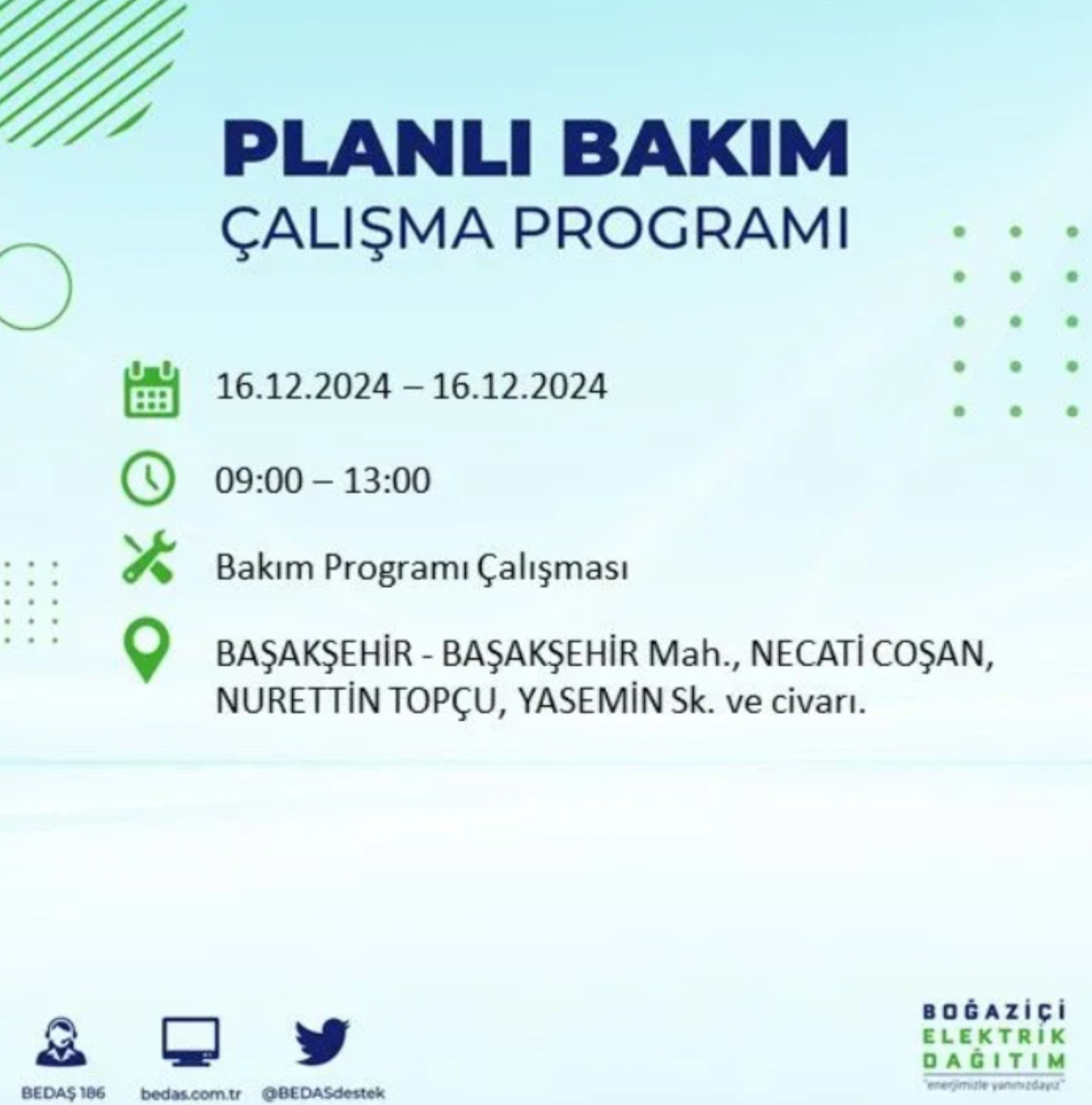 BEDAŞ açıkladı... İstanbul'da elektrik kesintisi: 16 Aralık'ta hangi mahalleler etkilenecek?