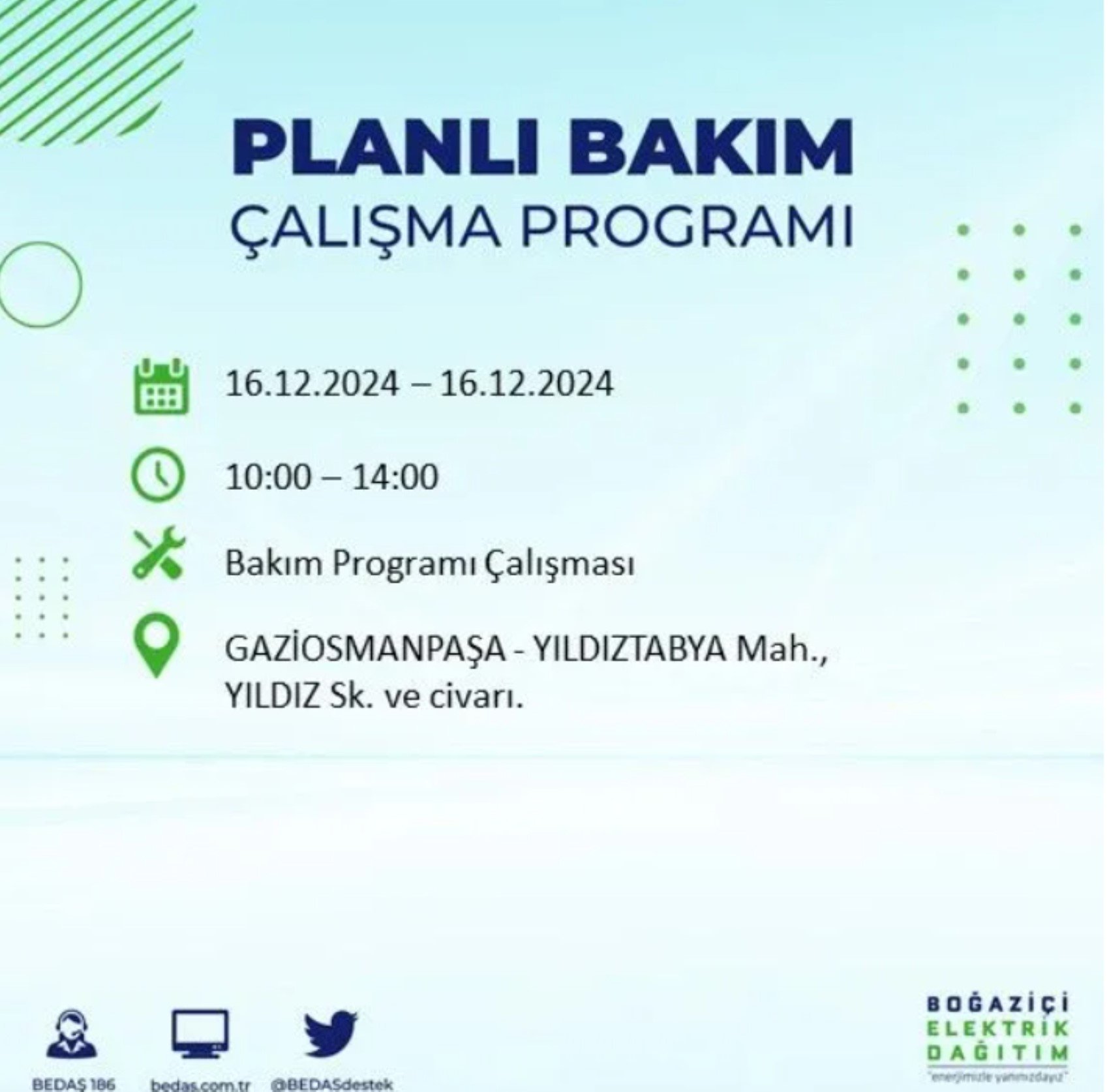 BEDAŞ açıkladı... İstanbul'da elektrik kesintisi: 16 Aralık'ta hangi mahalleler etkilenecek?