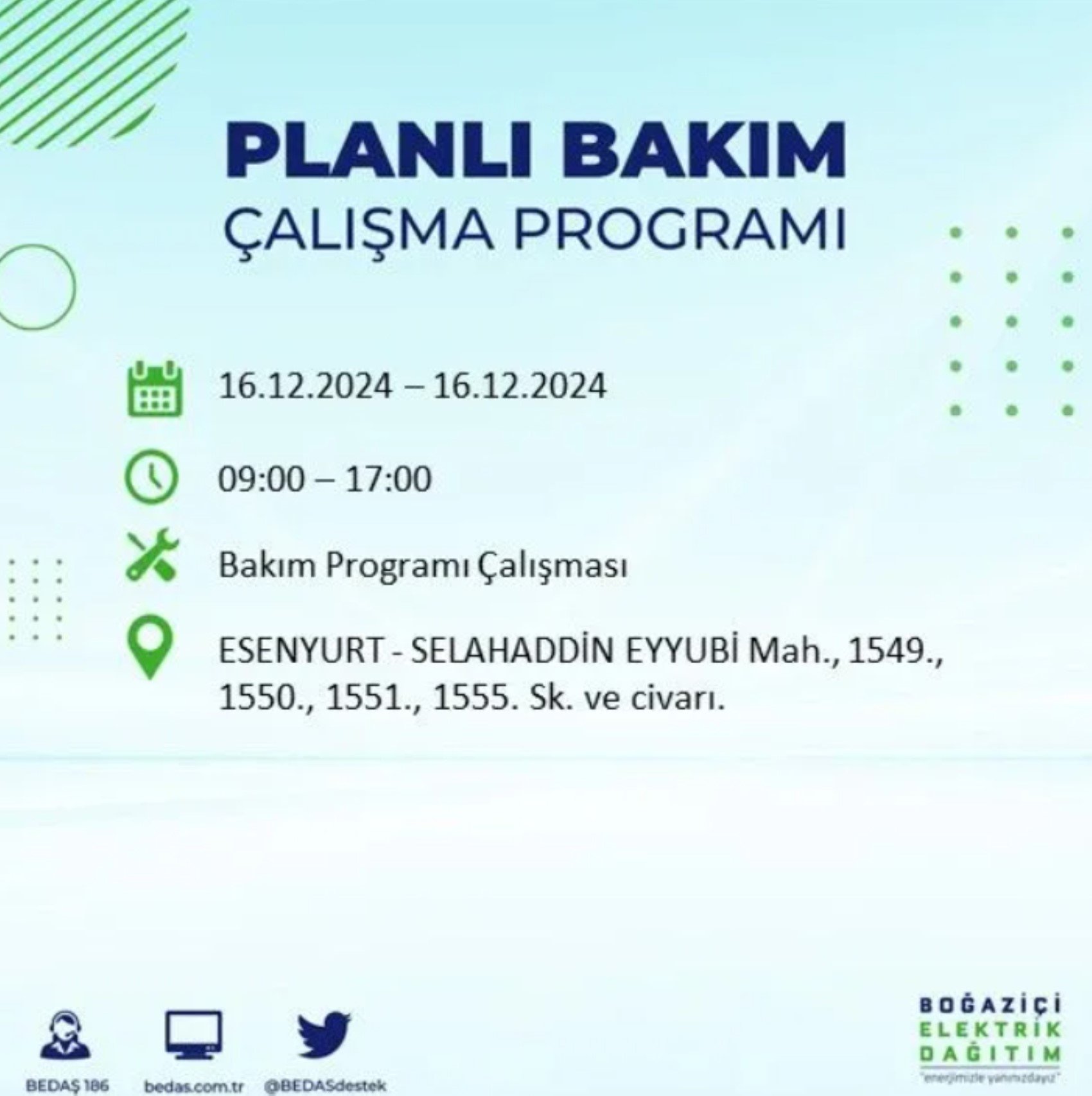 BEDAŞ açıkladı... İstanbul'da elektrik kesintisi: 16 Aralık'ta hangi mahalleler etkilenecek?